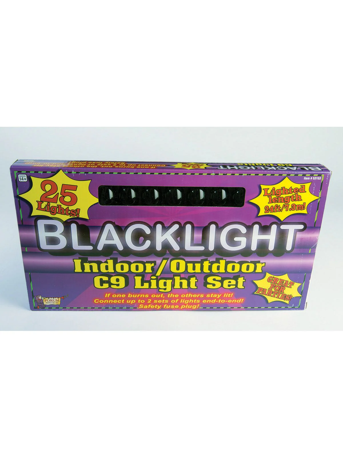 Indoor/Outdoor 24 Foot Black Light String Lights