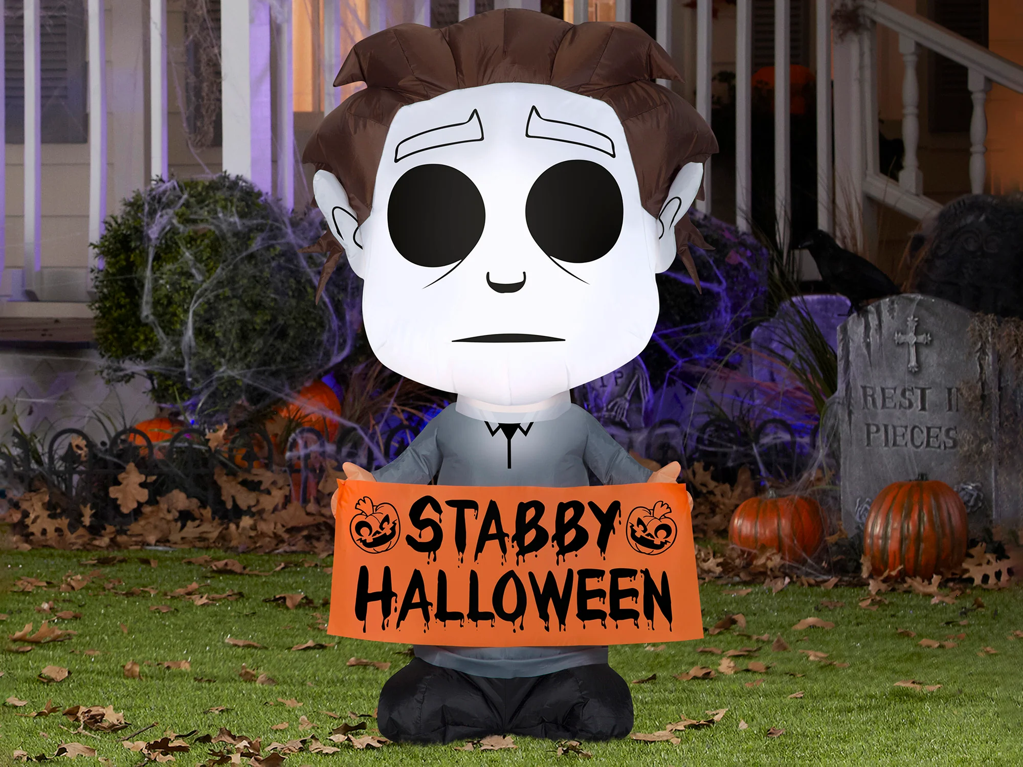 3.5 Foot Halloween Michael Myers Light Up Halloween Inflatable Lawn Decoration - Image 2