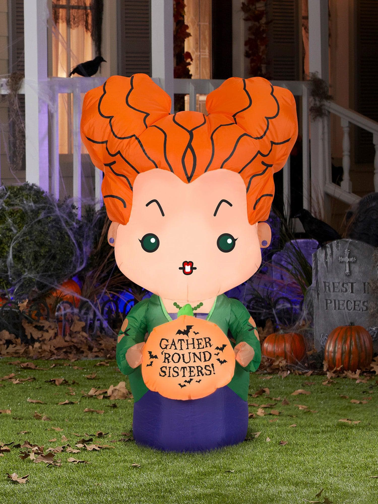 3.5 Foot Hocus Pocus Winifred Sanderson Light Up Halloween Inflatable Lawn Decor - Image 2