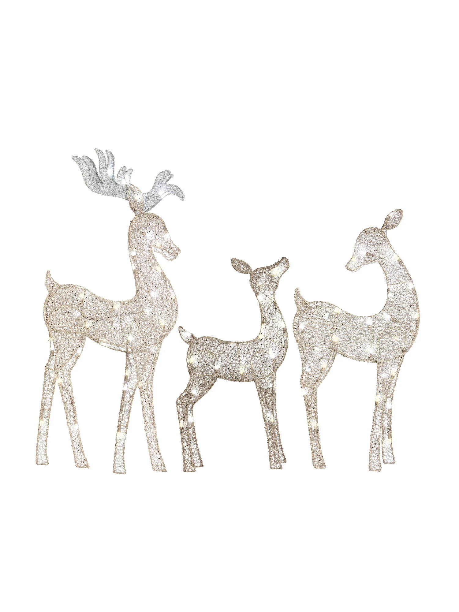 4 Foot Christmas Reindeer Family Flat-tastic Light Up Lawn Decoration