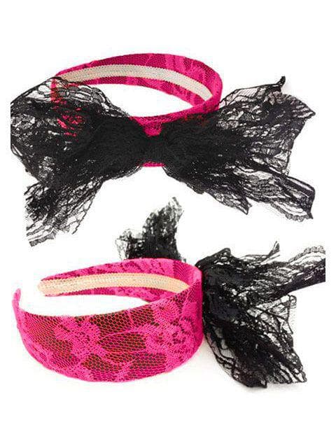 80s Lace Headband With Bow