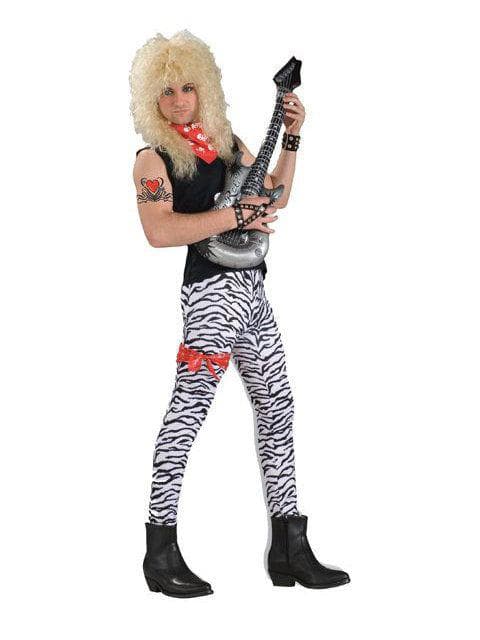 Adult 1980's White and Black Rock Star Zebra Pants