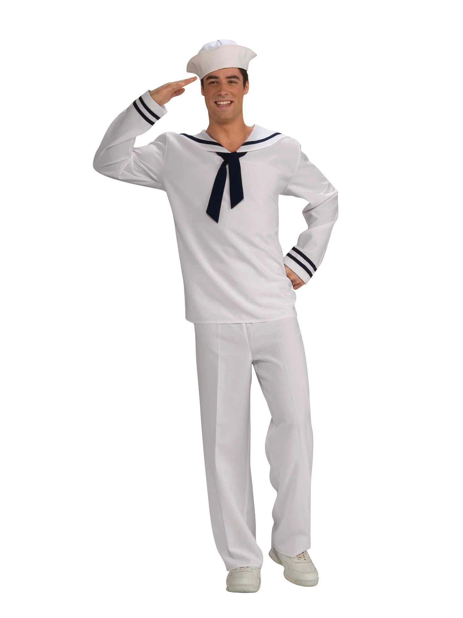 Men's White Anchors Aweigh Sailor Costume