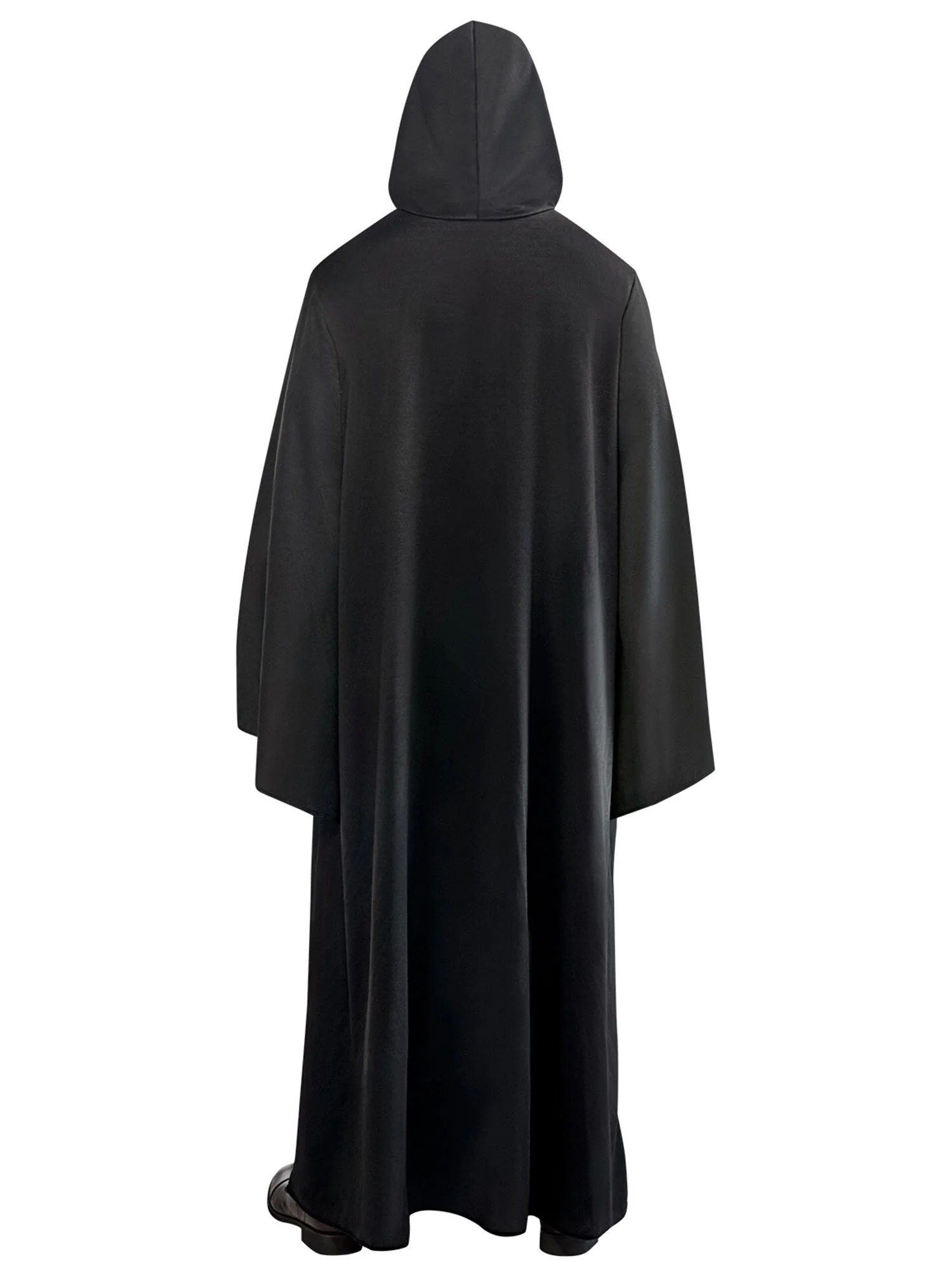 Adult Black Full Length Hooded Renaissance Cloak - Image 3