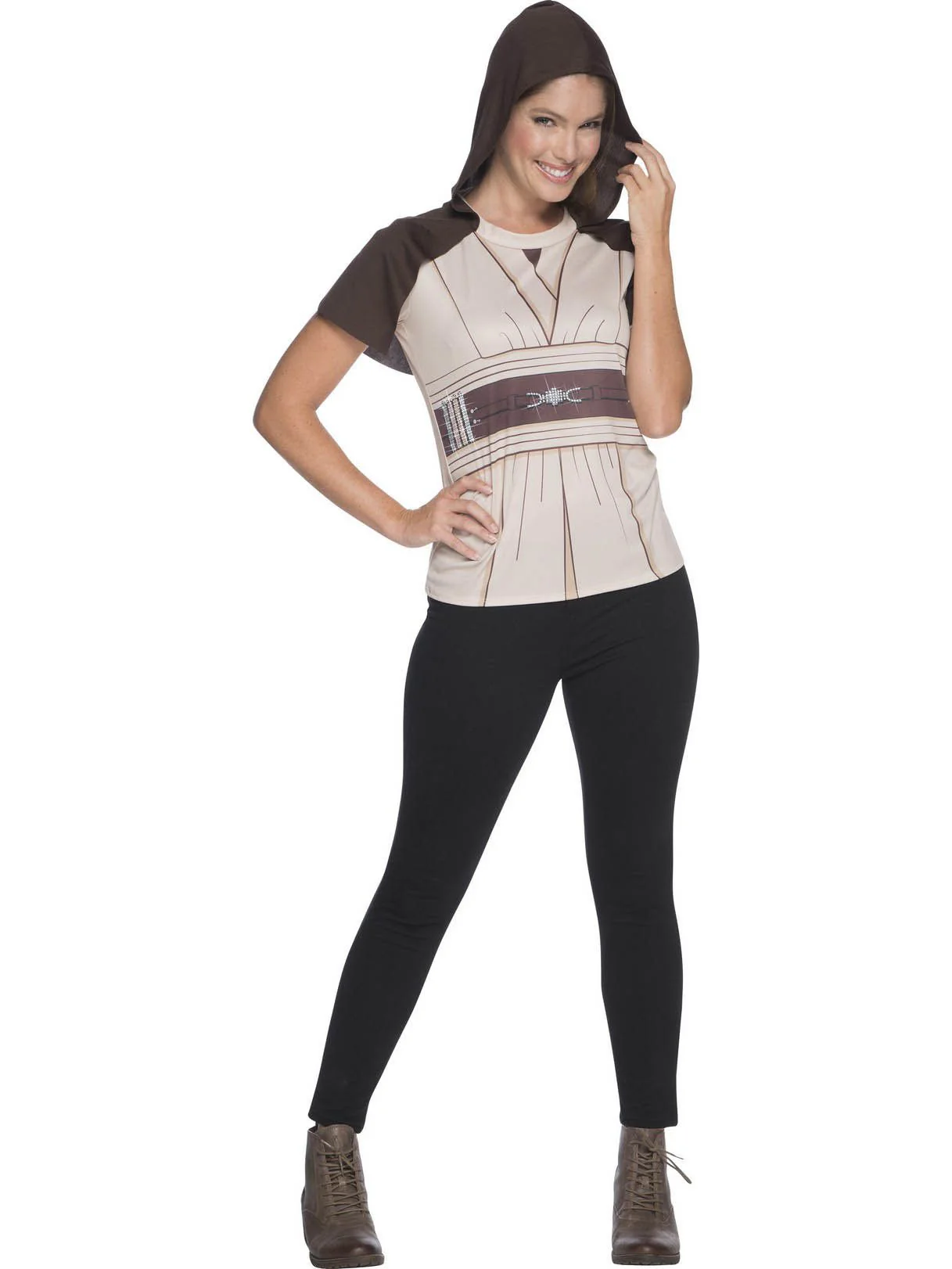 Women's Star Wars Jedi Rhinestone Hooded Costume Top - Image 2
