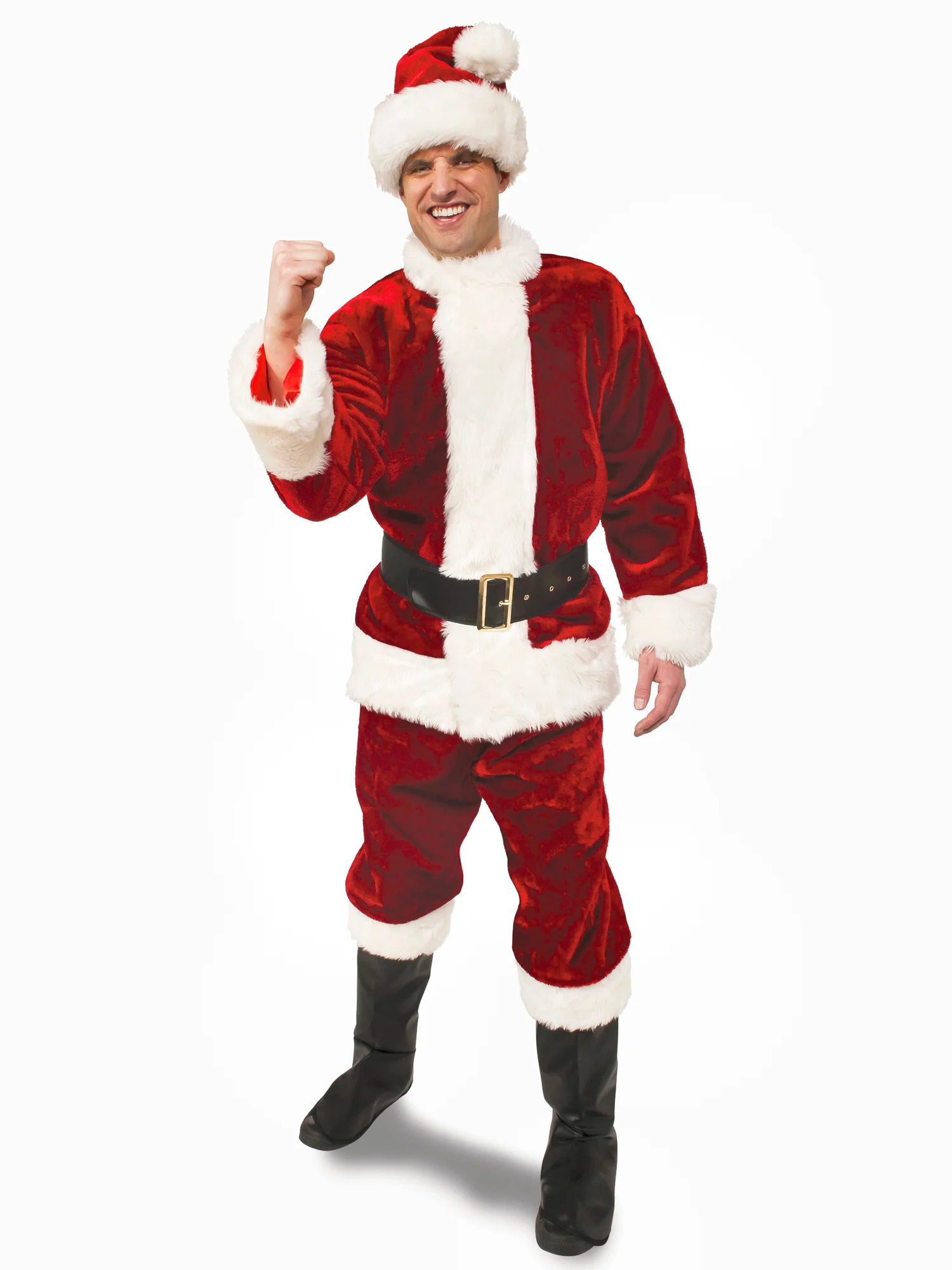 Men's Crimson Mega Plush Santa Costume - Deluxe - Image 8