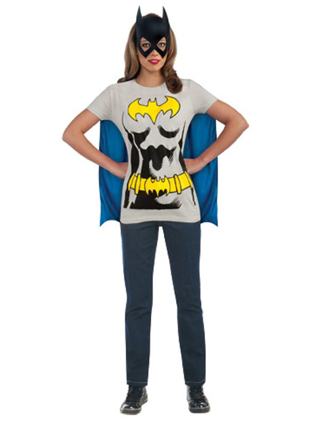 Women's DC Comics Batgirl T-Shirt, Cape and Mask Set