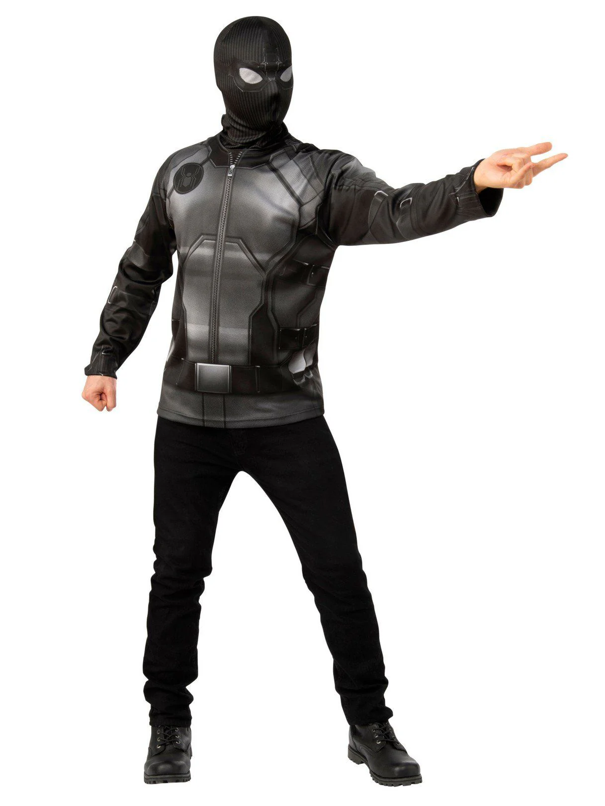Men's Spider-Man: Far From Home Spider-Man Stealth Suit Costume Top and Mask Set