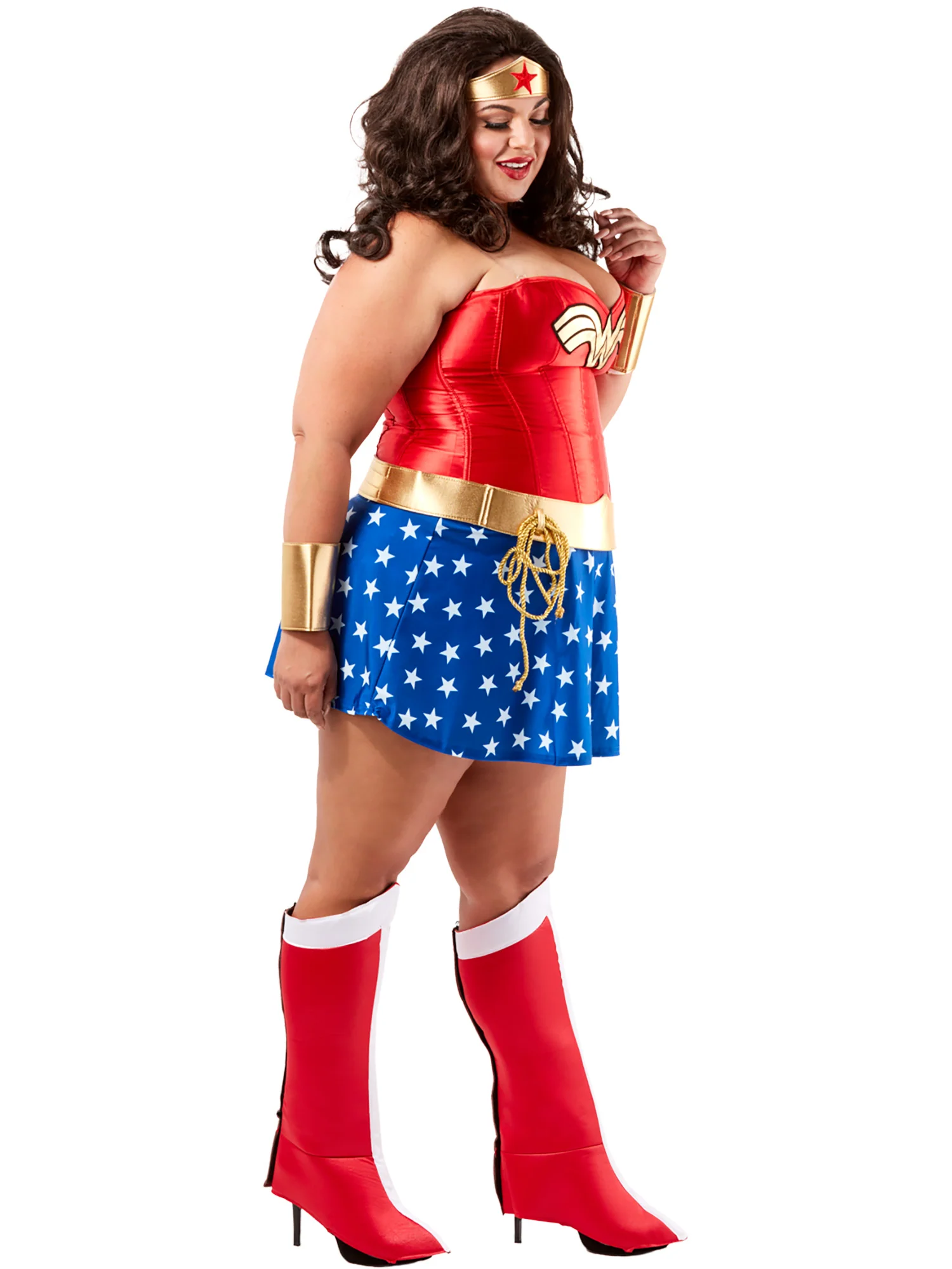 Women's Plus Size Classic Wonder Woman Costume - Deluxe - Image 3