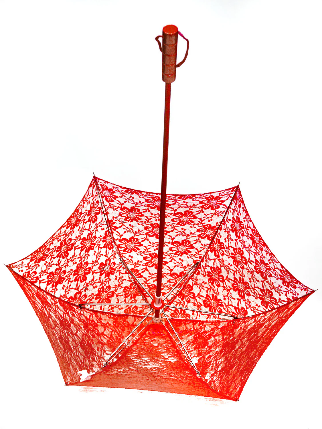 Adult Red Lace Parasol - Image 3