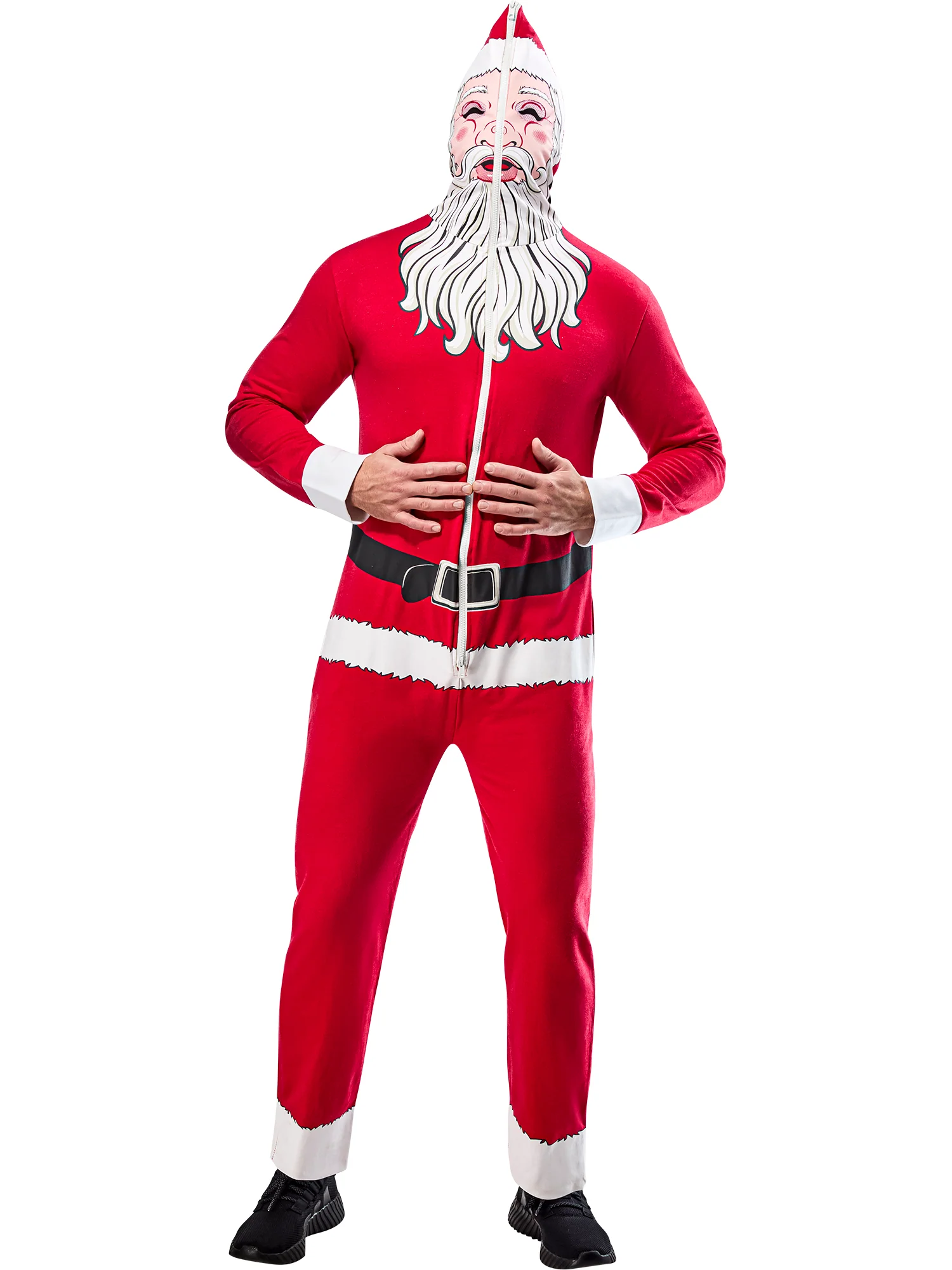 Adult Santa Claus Zipsters Hooded Costume