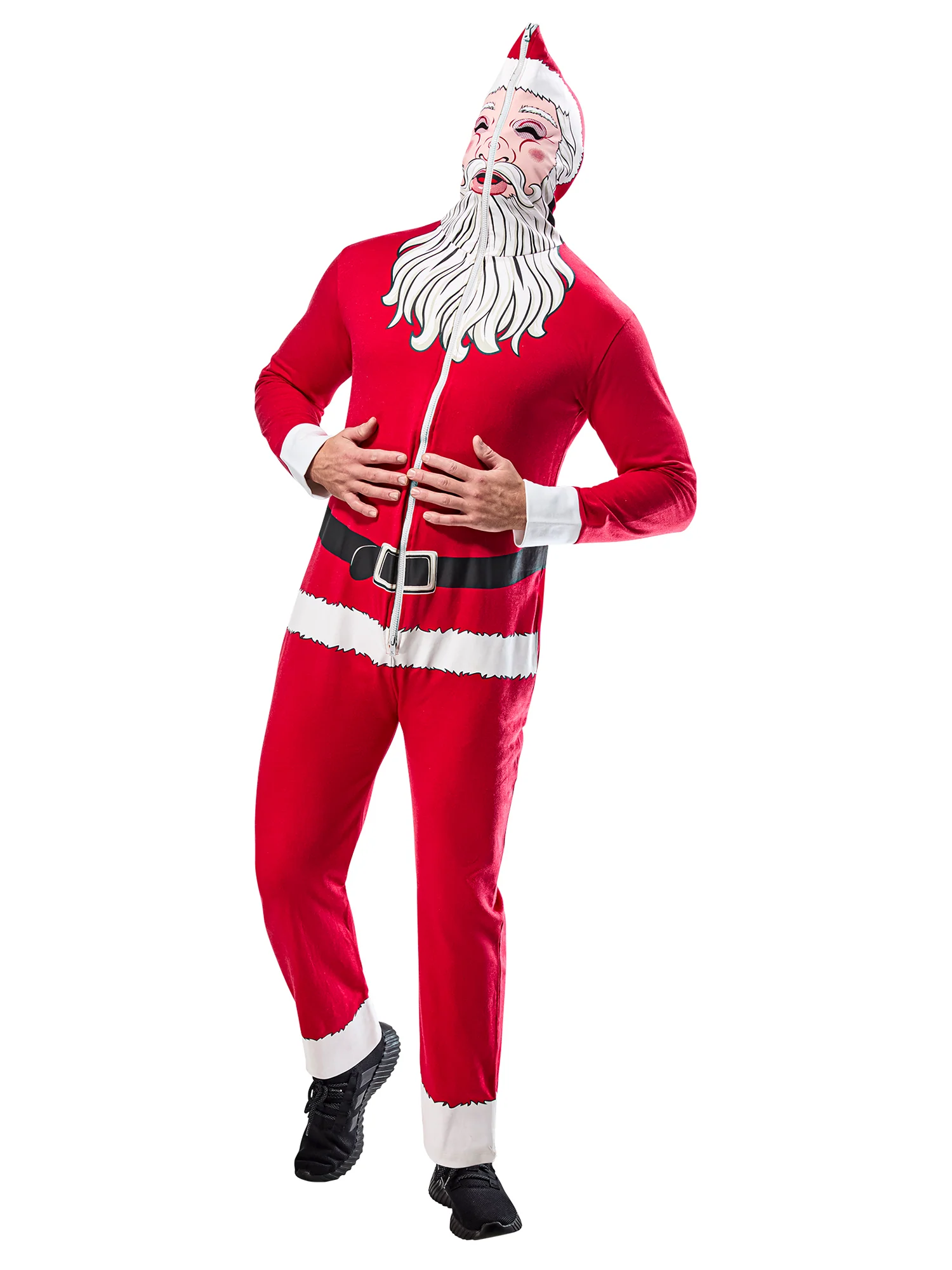 Adult Santa Claus Zipsters Hooded Costume - Image 2