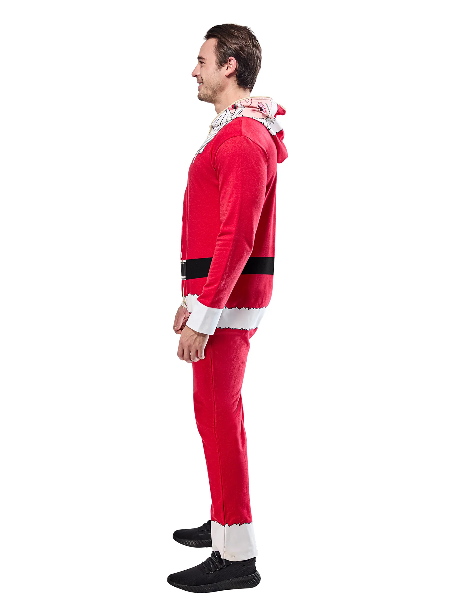 Adult Santa Claus Zipsters Hooded Costume - Image 4