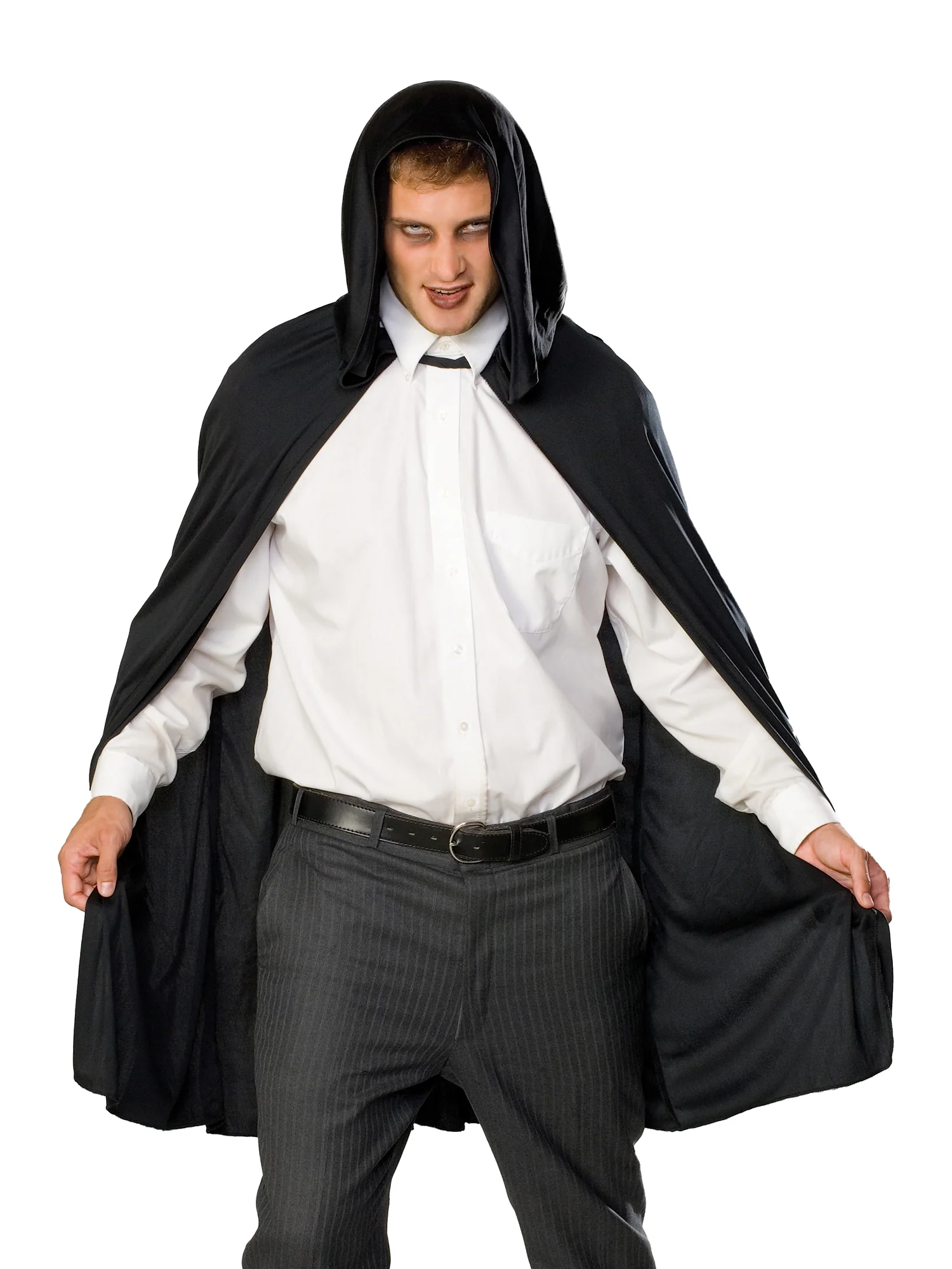 Adult Short Black Hooded Capelet