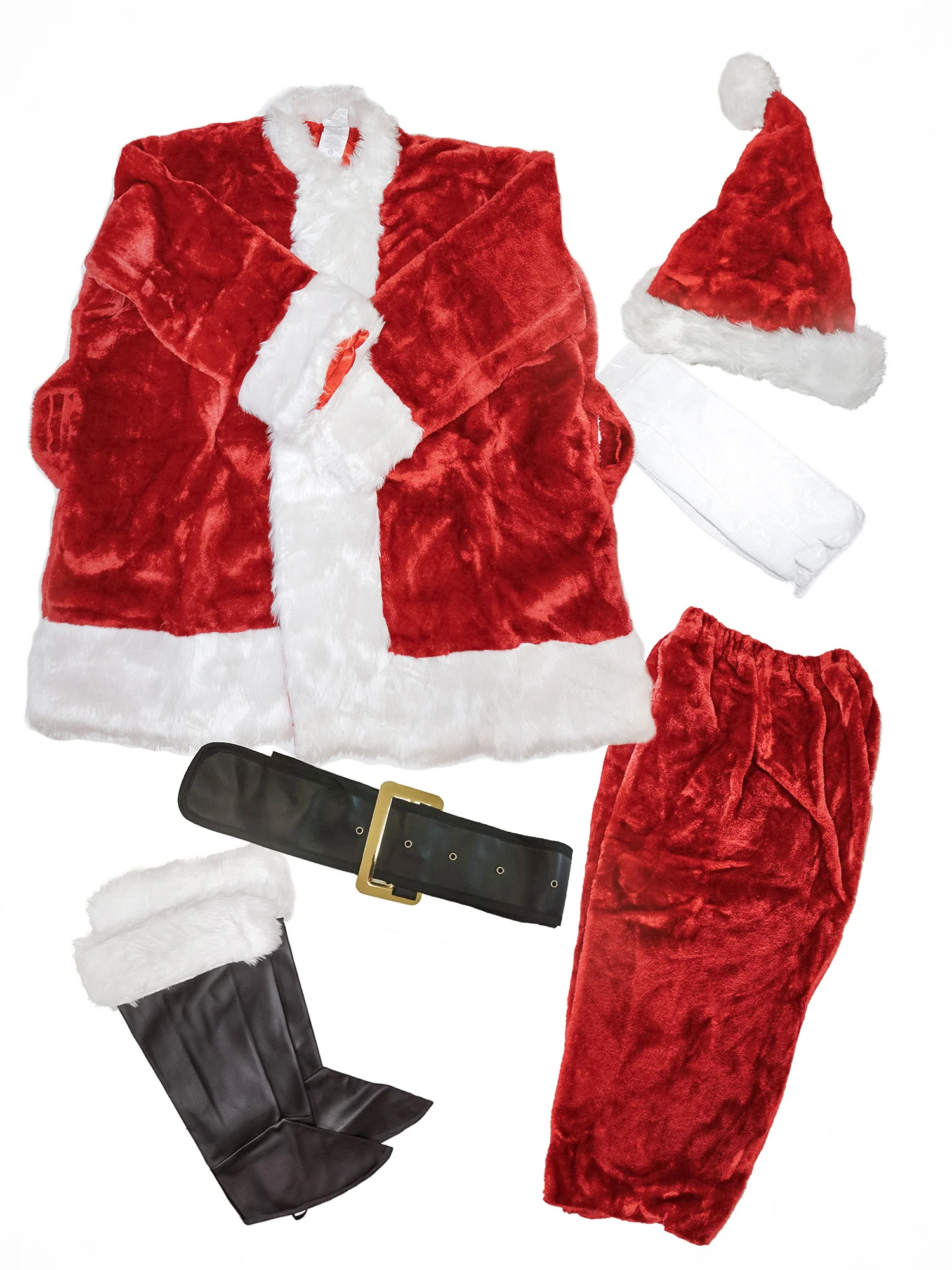 Men's Big and Tall Crimson Mega Plush Santa Costume - Deluxe - Image 2