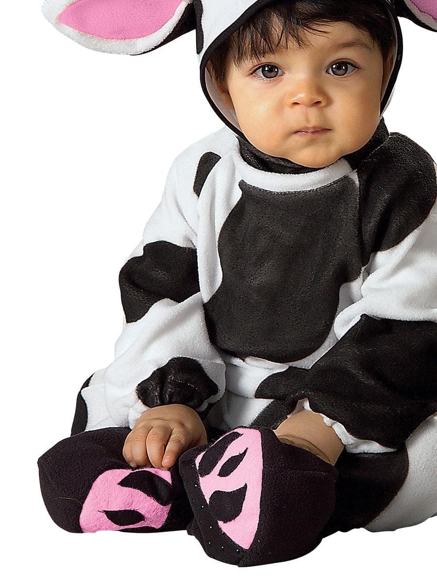 Black and White Cozy Cow Costume for Babies - Image 3