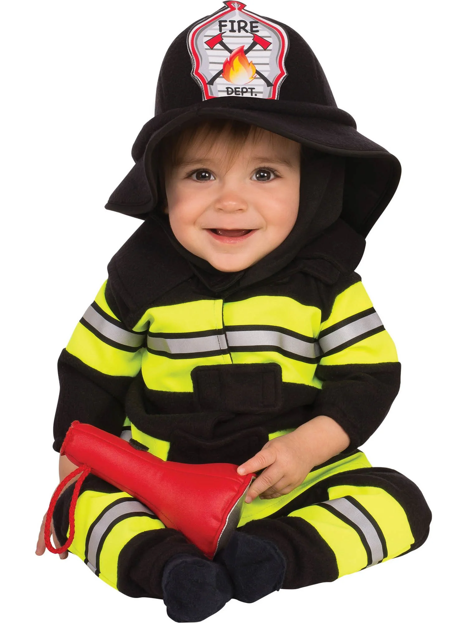 Black and Yellow Firefighter Costume for Babies and Toddlers