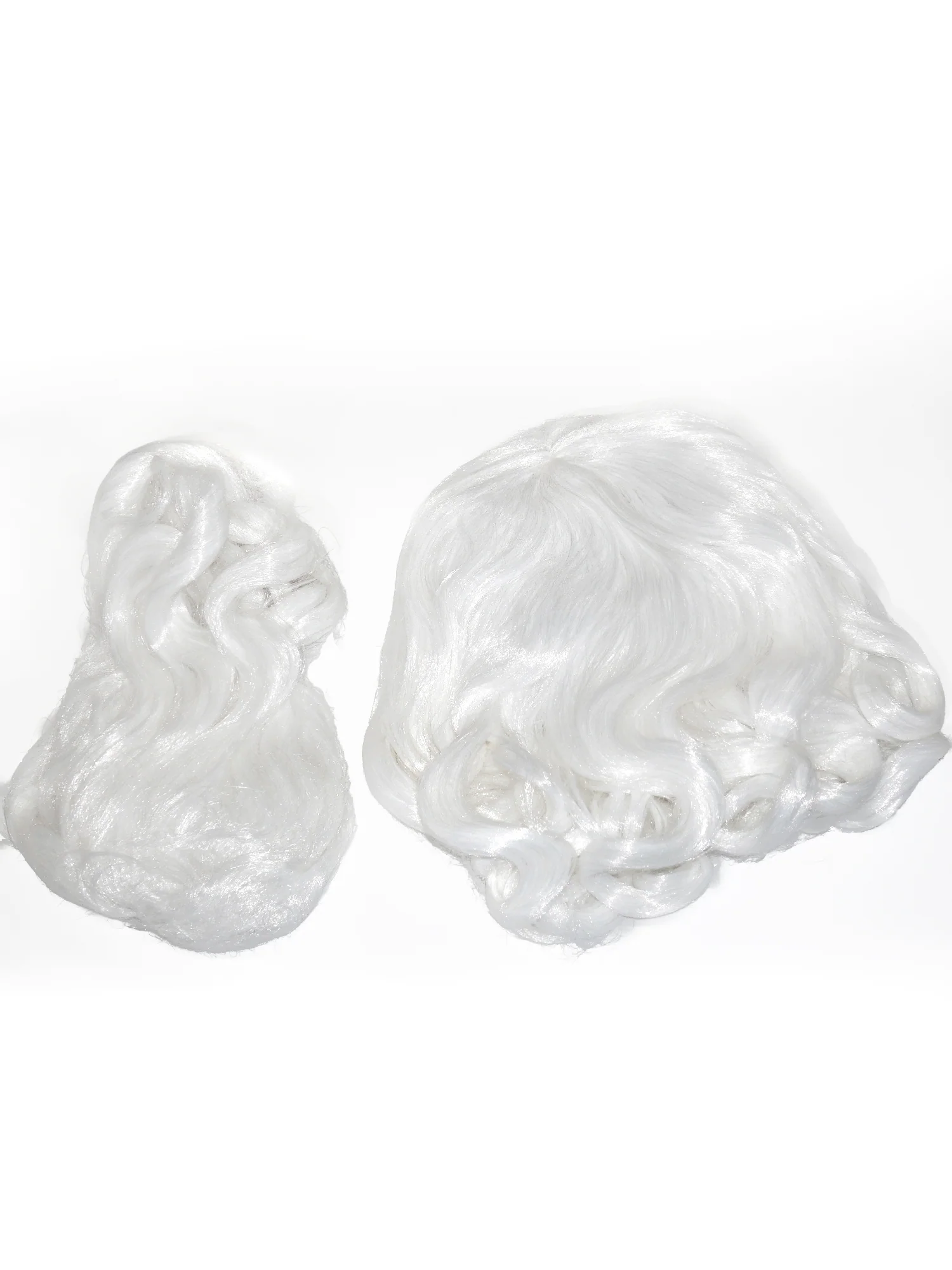 Men's White Santa Beard And Wig Set - Super Deluxe - Image 4