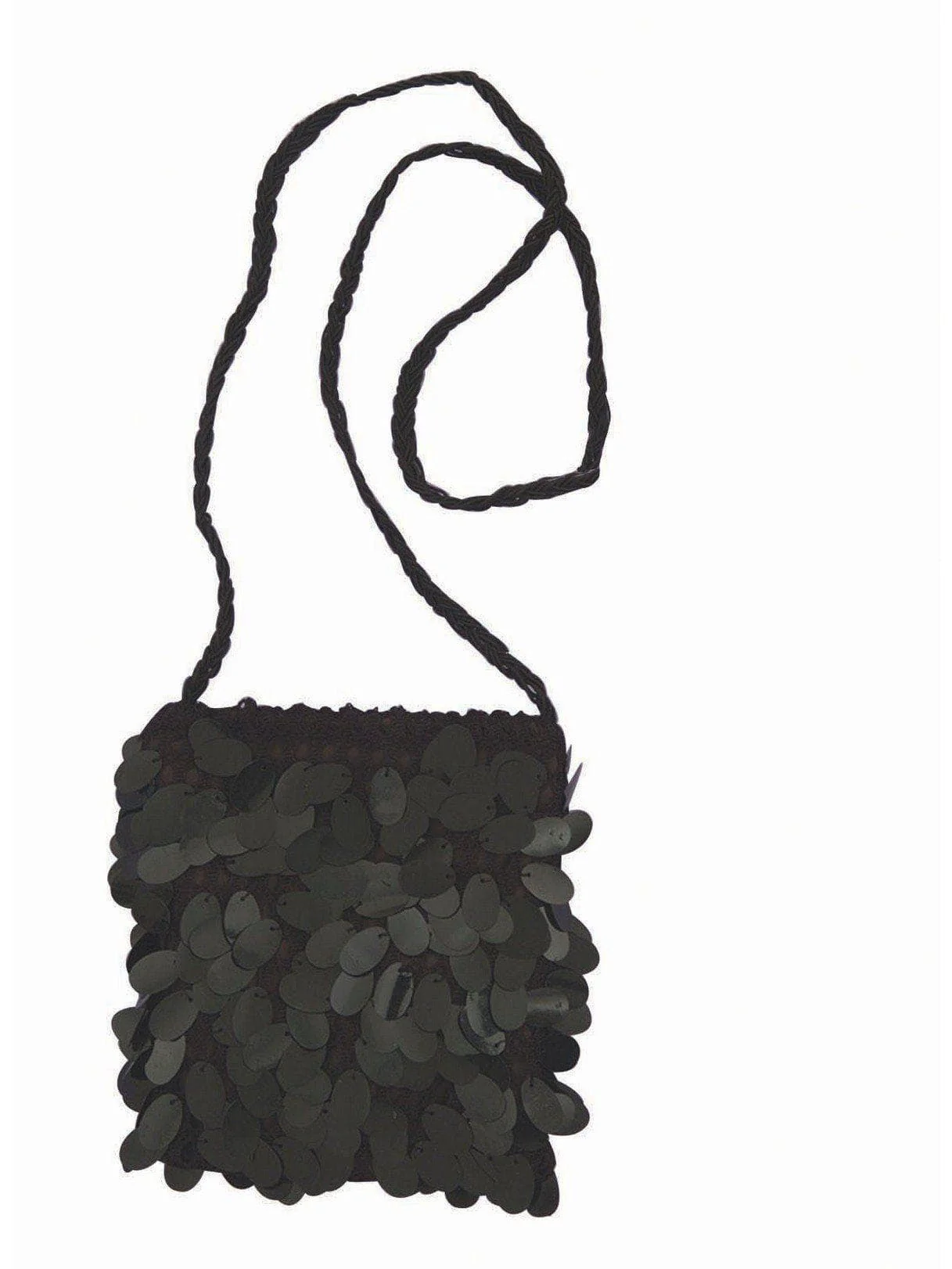 Women's Black Sequin Flapper Bag