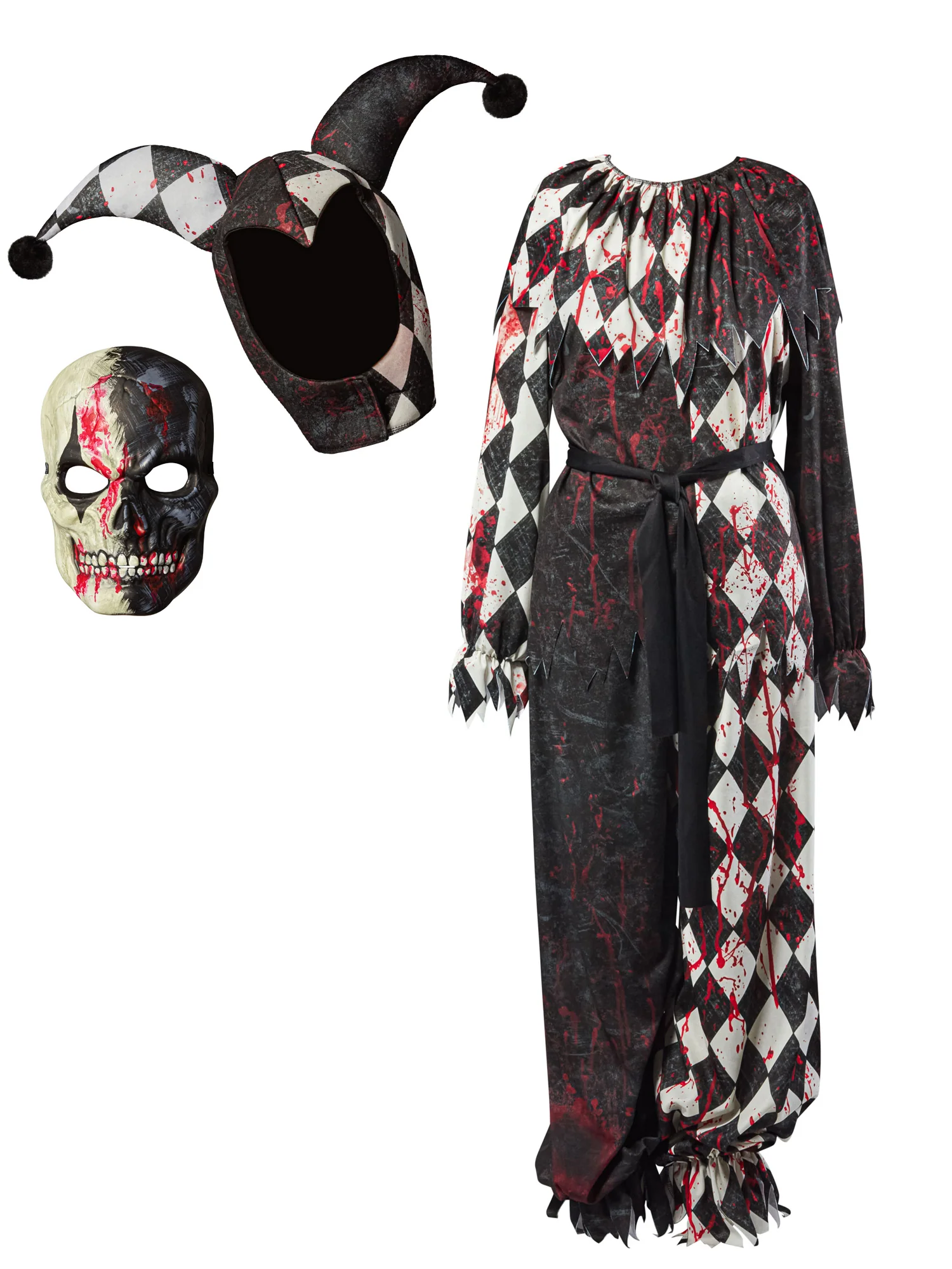 Boys' Bloody Jester Costume with Mask - Image 5