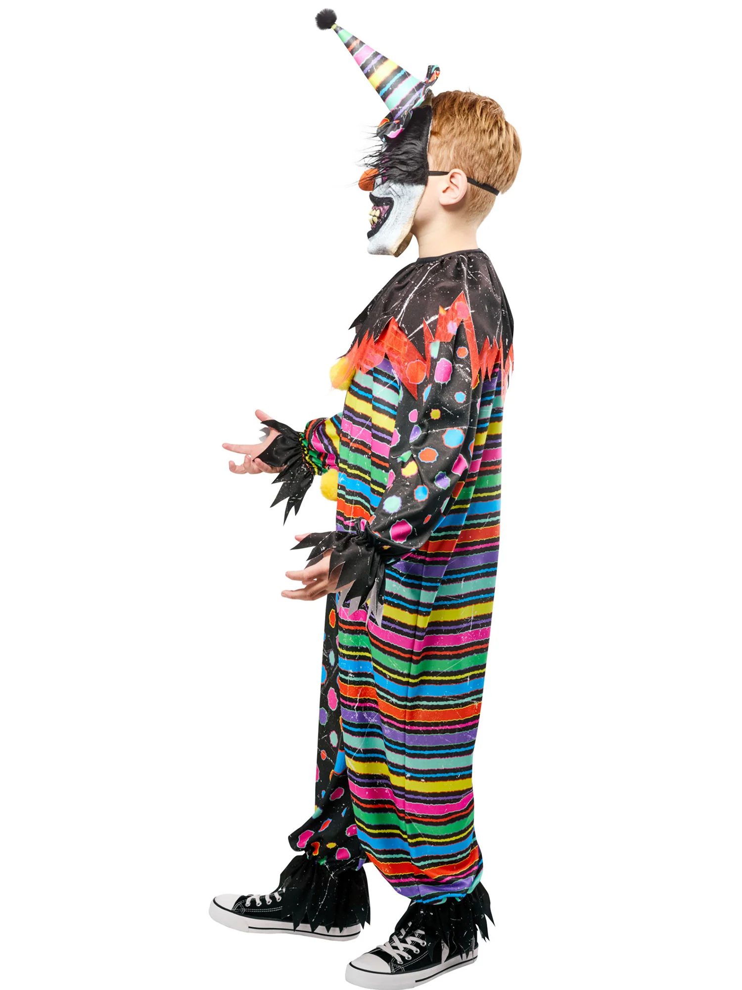 Boys' Neon Clown Creep Costume with Mask - Image 4