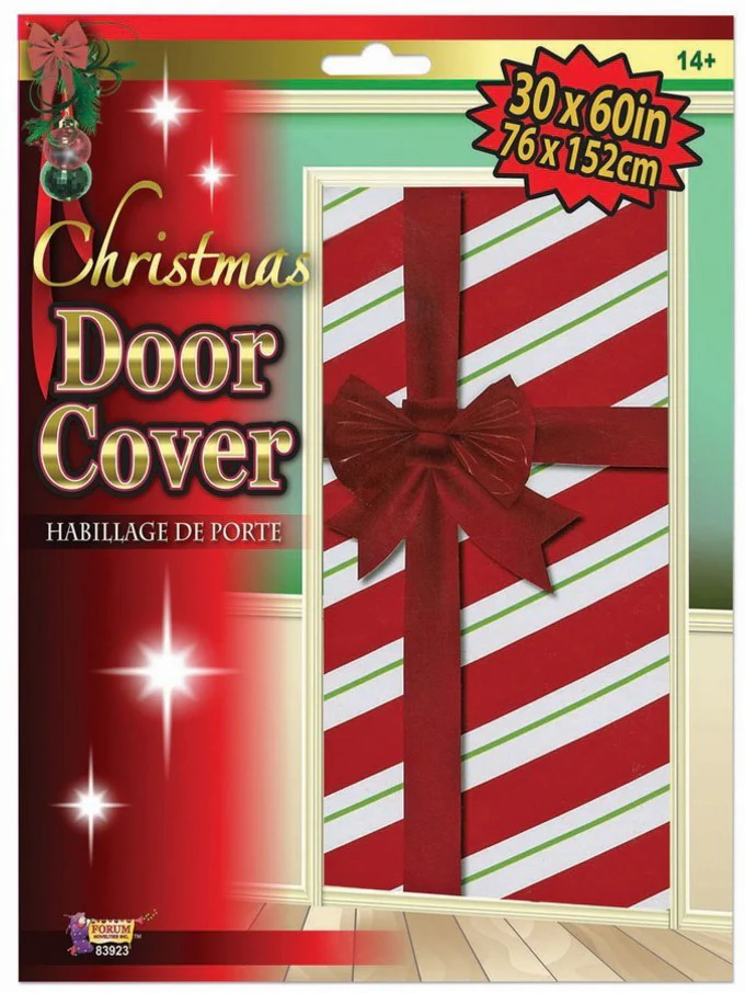 5 Foot Striped Christmas Gift Door Cover