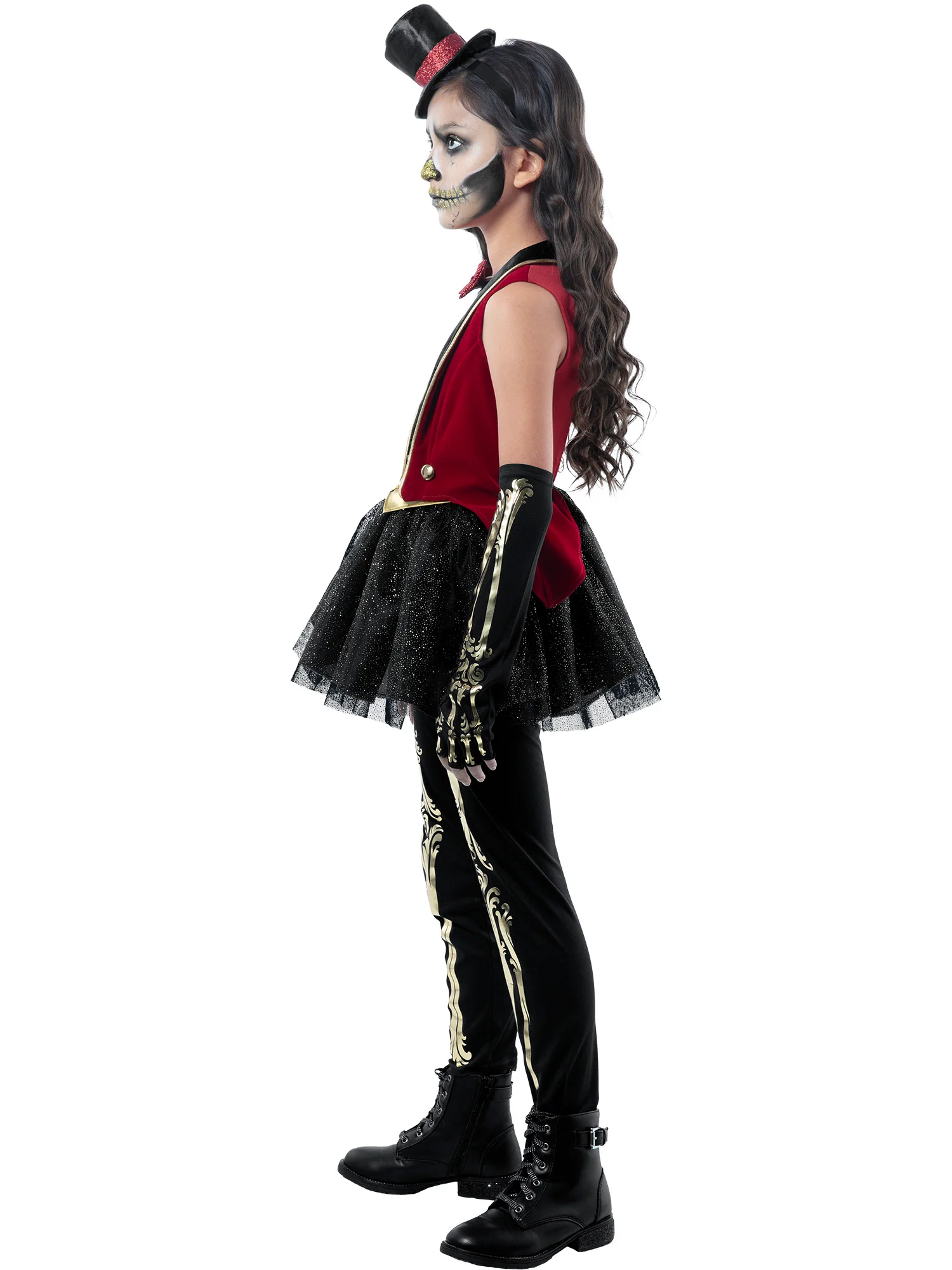 Girls' Circus Ringmaster Skeleton Costume - Image 2