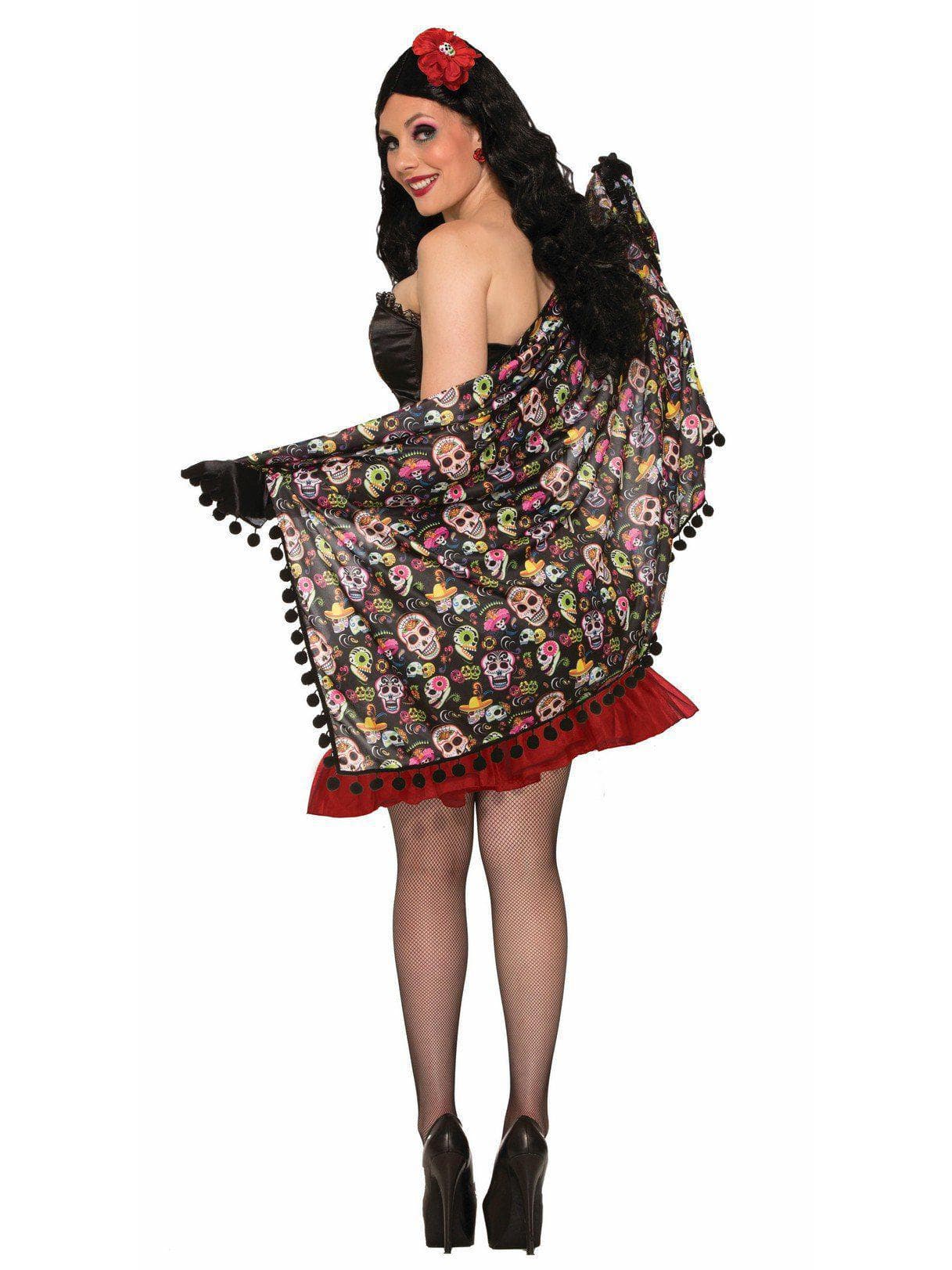 Adult Day of the Dead Inspired Festive Shawl