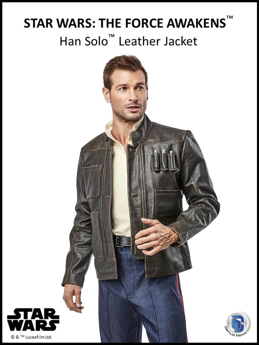 Denuo Novo Star Wars: The Force Awakens Han Solo Leather Jacket