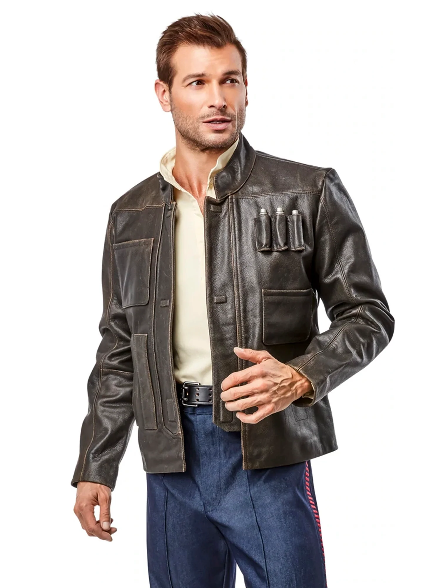 Denuo Novo Star Wars: The Force Awakens Han Solo Leather Jacket - Image 2
