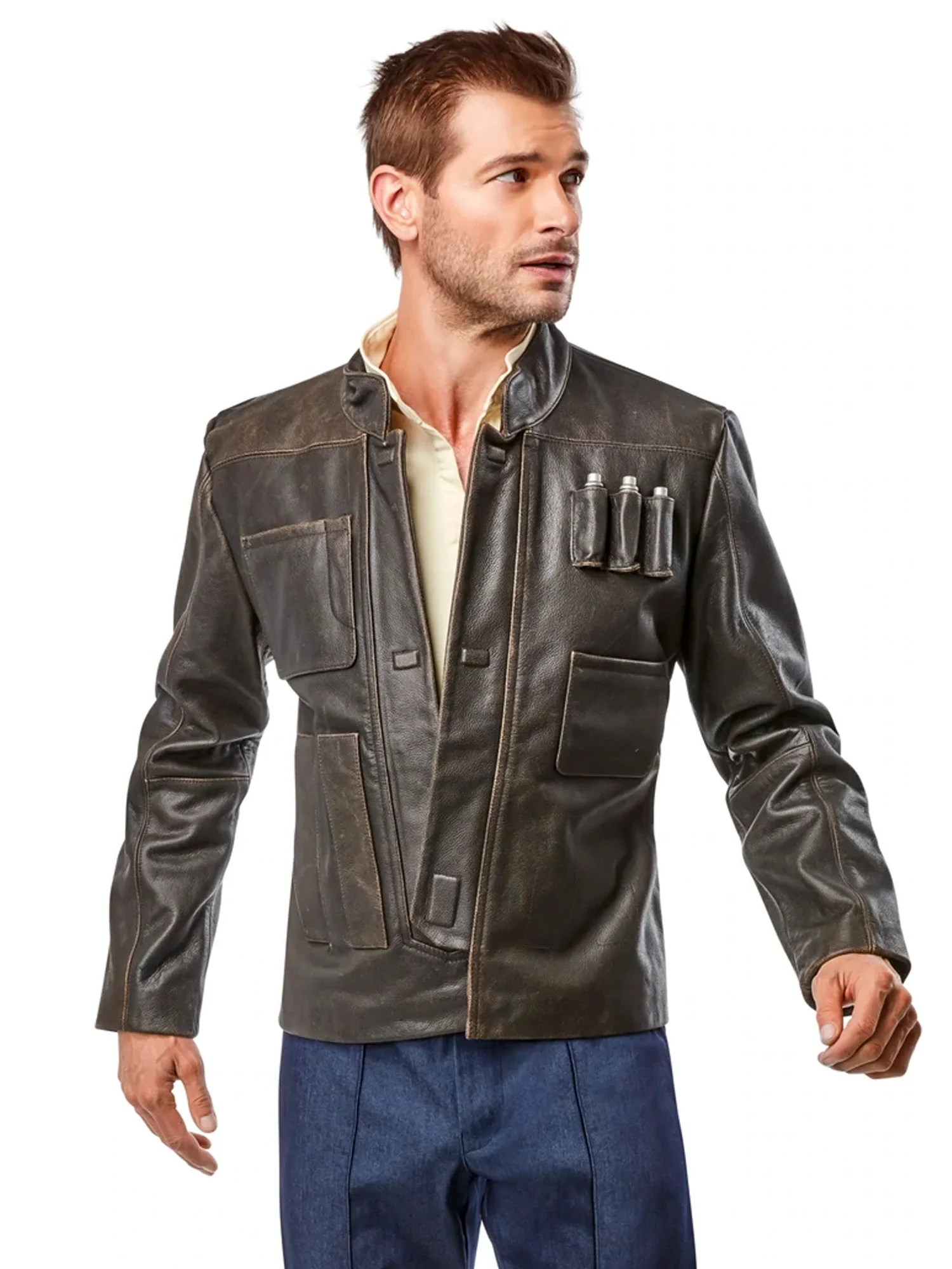 Denuo Novo Star Wars: The Force Awakens Han Solo Leather Jacket - Image 3