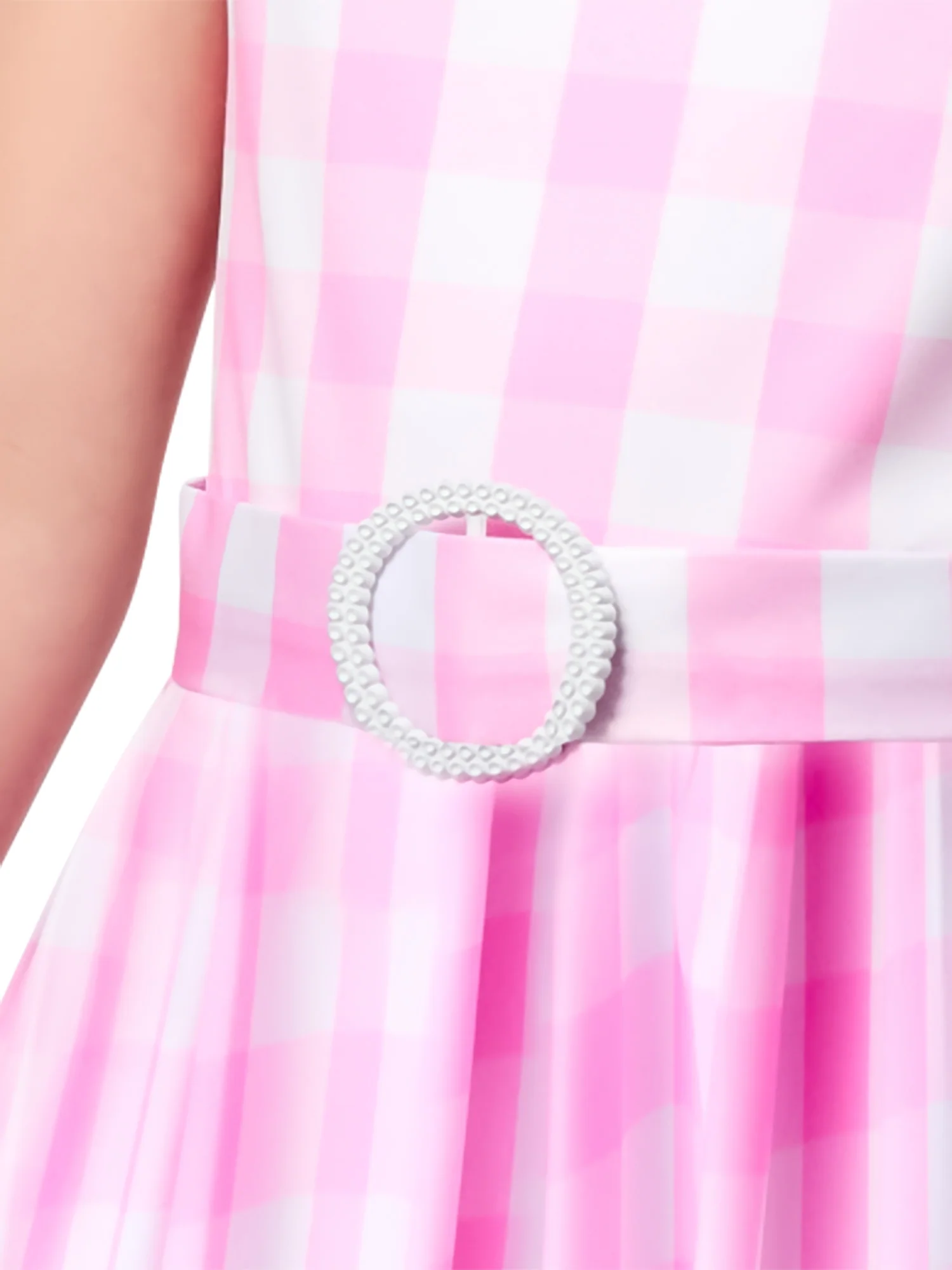 Girls' Barbie Movie Perfect Day Pink Gingham Dress - Image 4