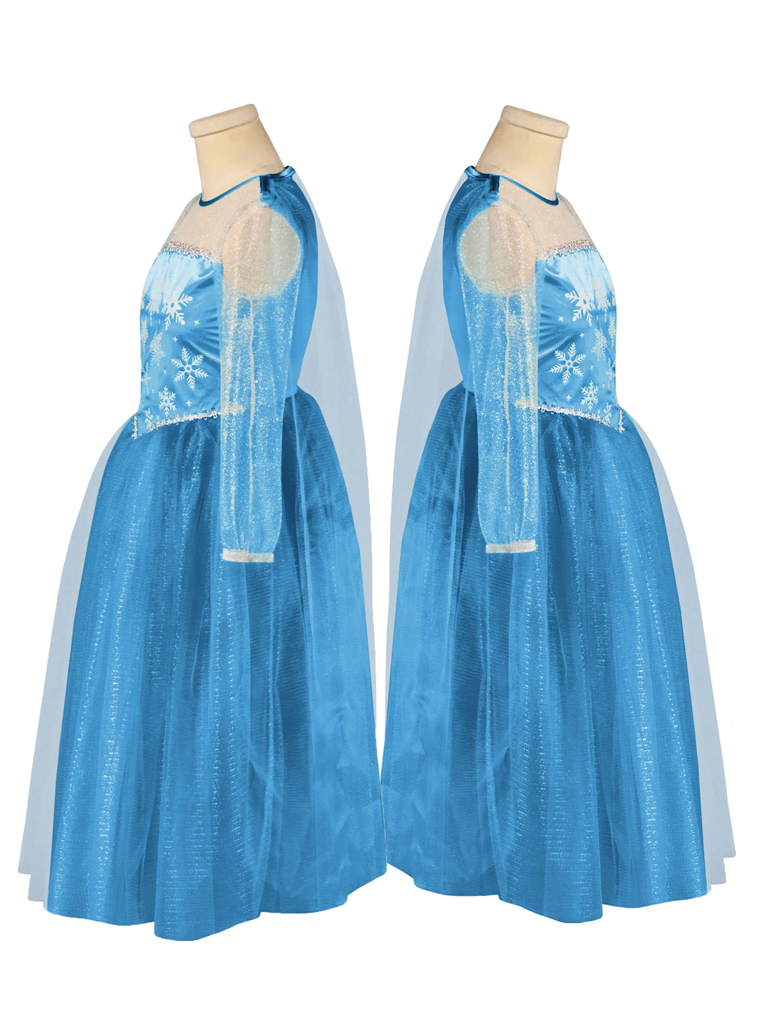 Girls' Blue Snow Princess Dress and Headband - Image 6