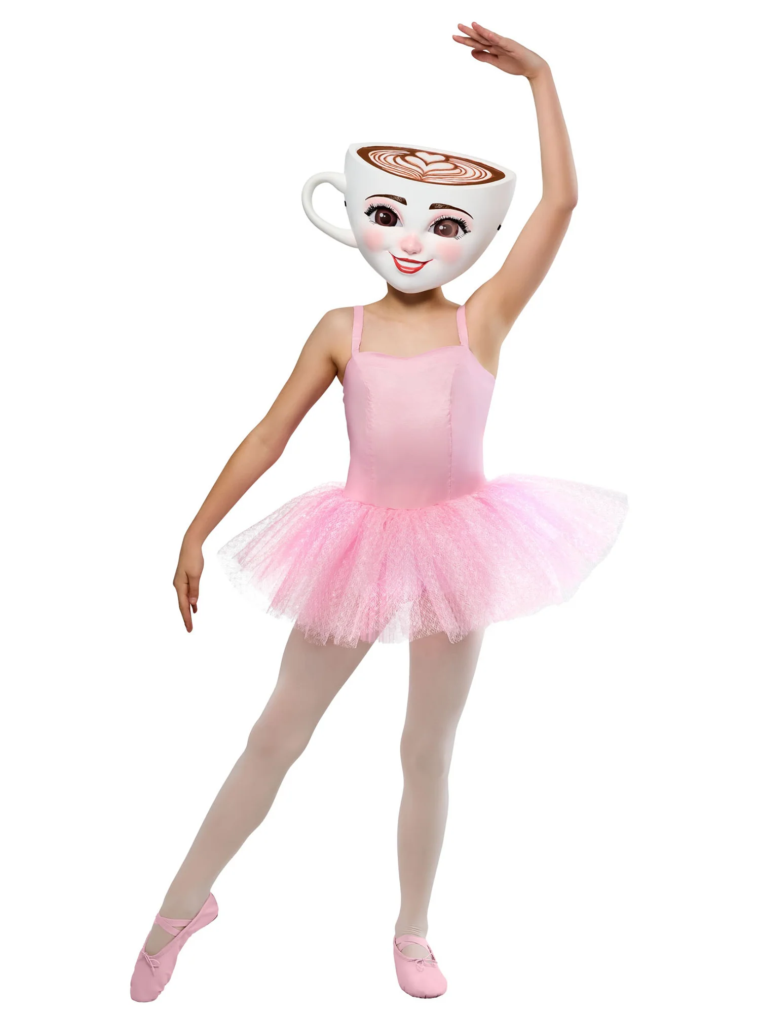Girls' Brainrot Ballerina Cappuccina Costume with Mask