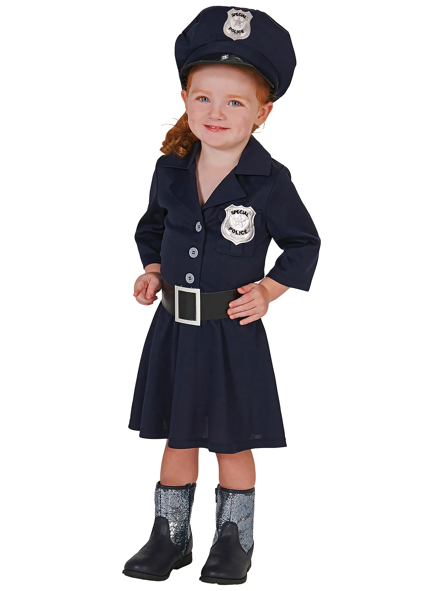 Girls' Navy Police Officer Costume