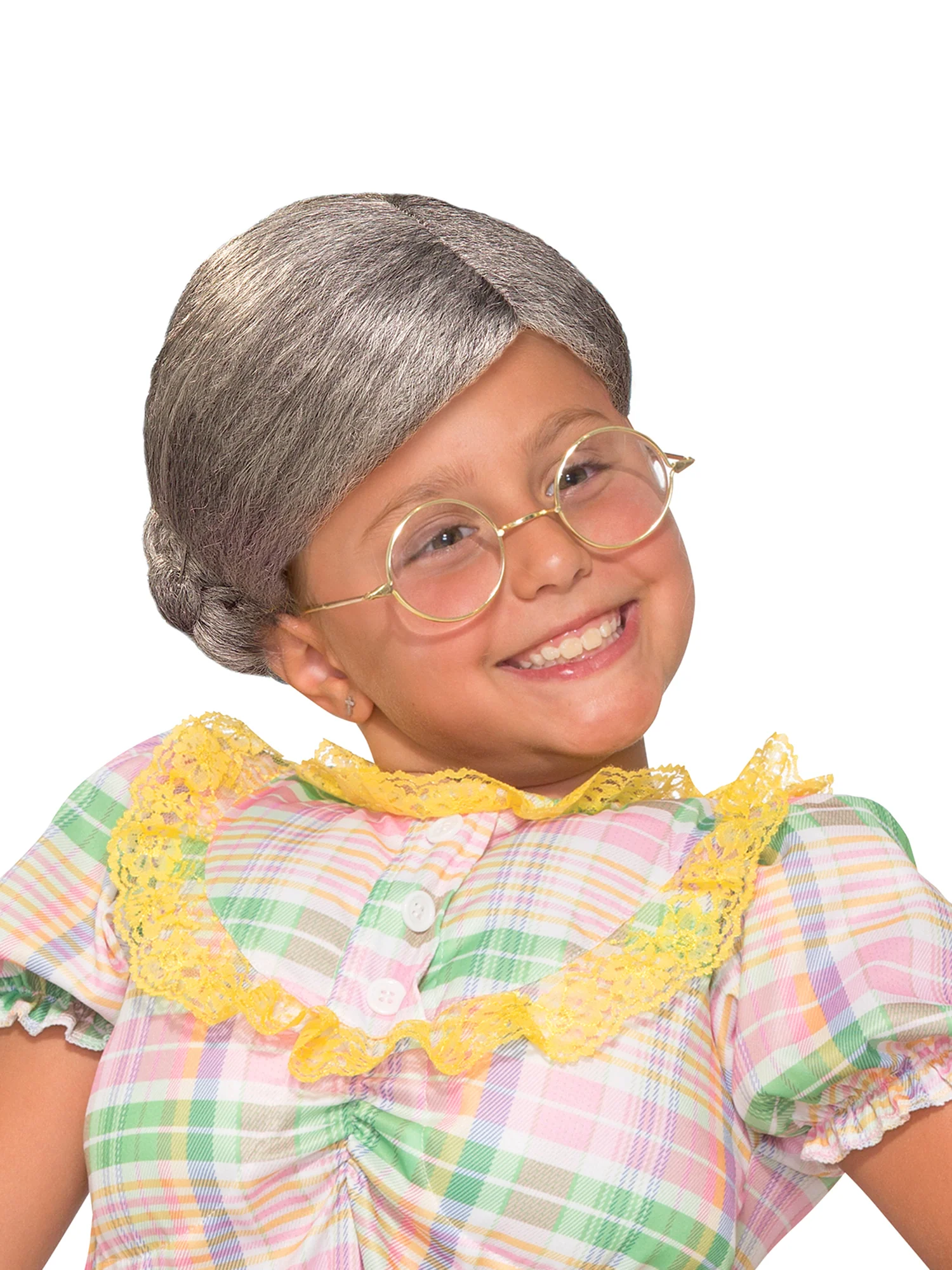 Girls' Old Lady Wig with Bun