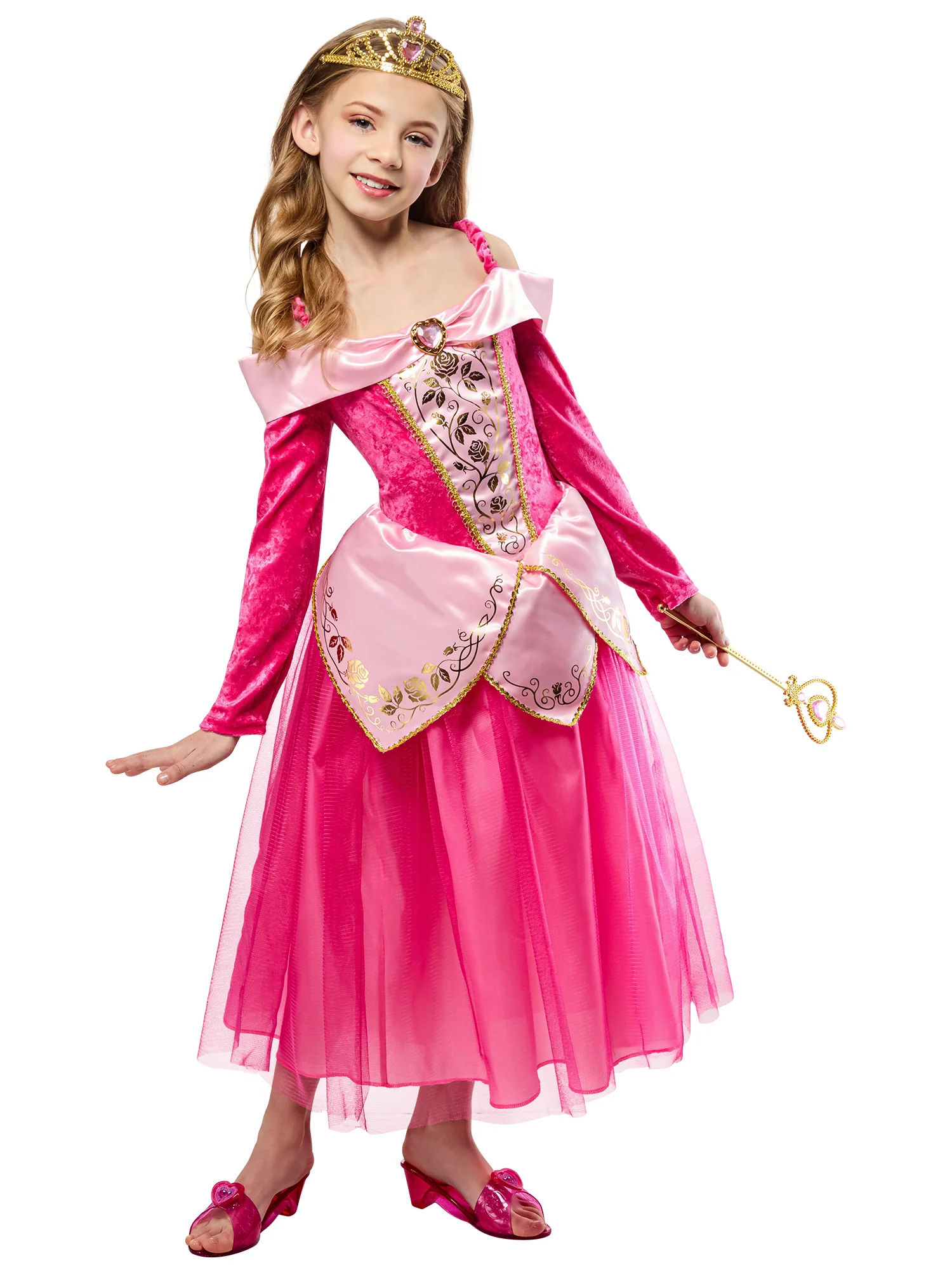 Girls' Pink Sleeping Princess Dress and Tiara