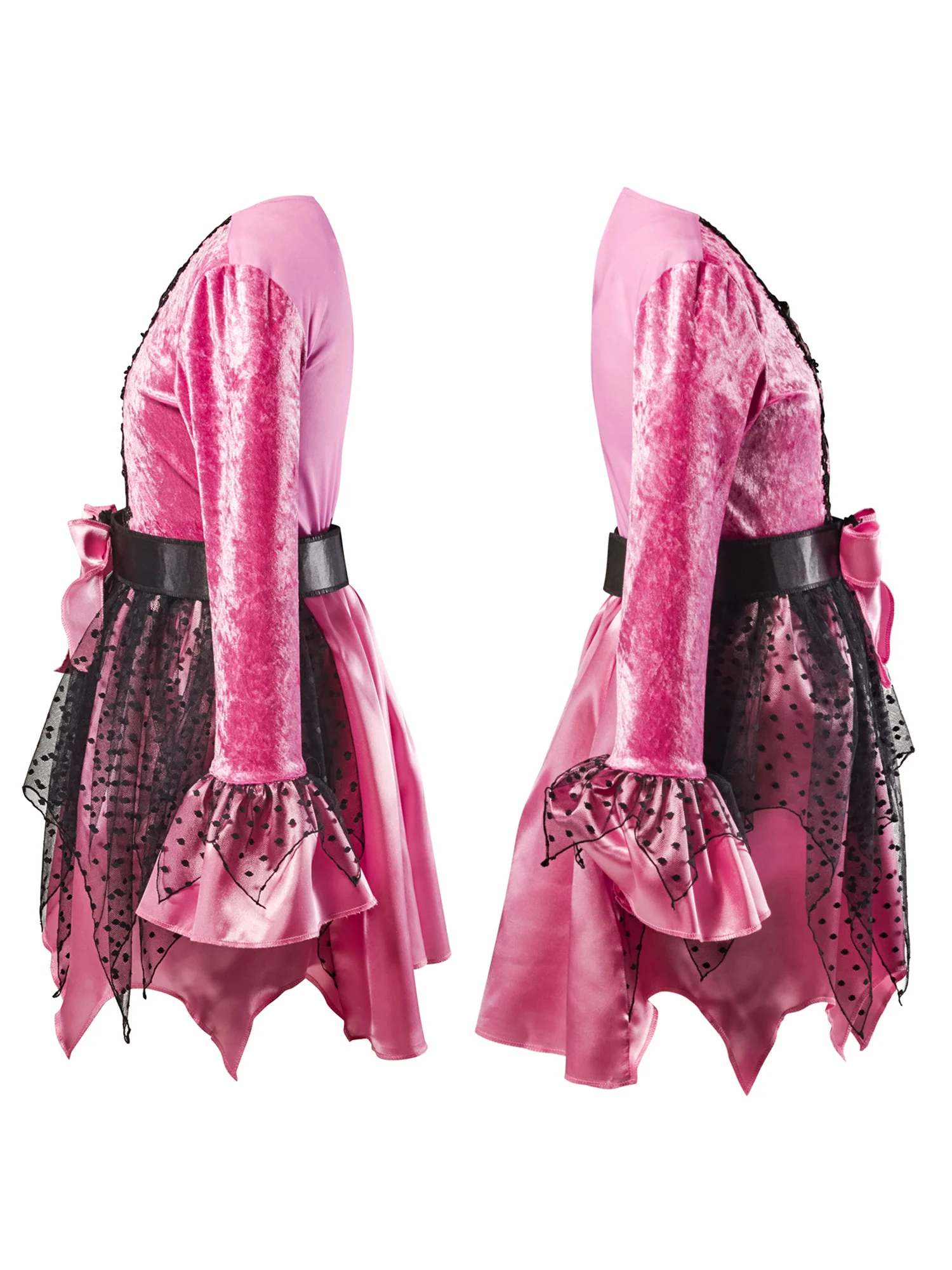 Girls' Pink Witch Costume with Hat - Image 7