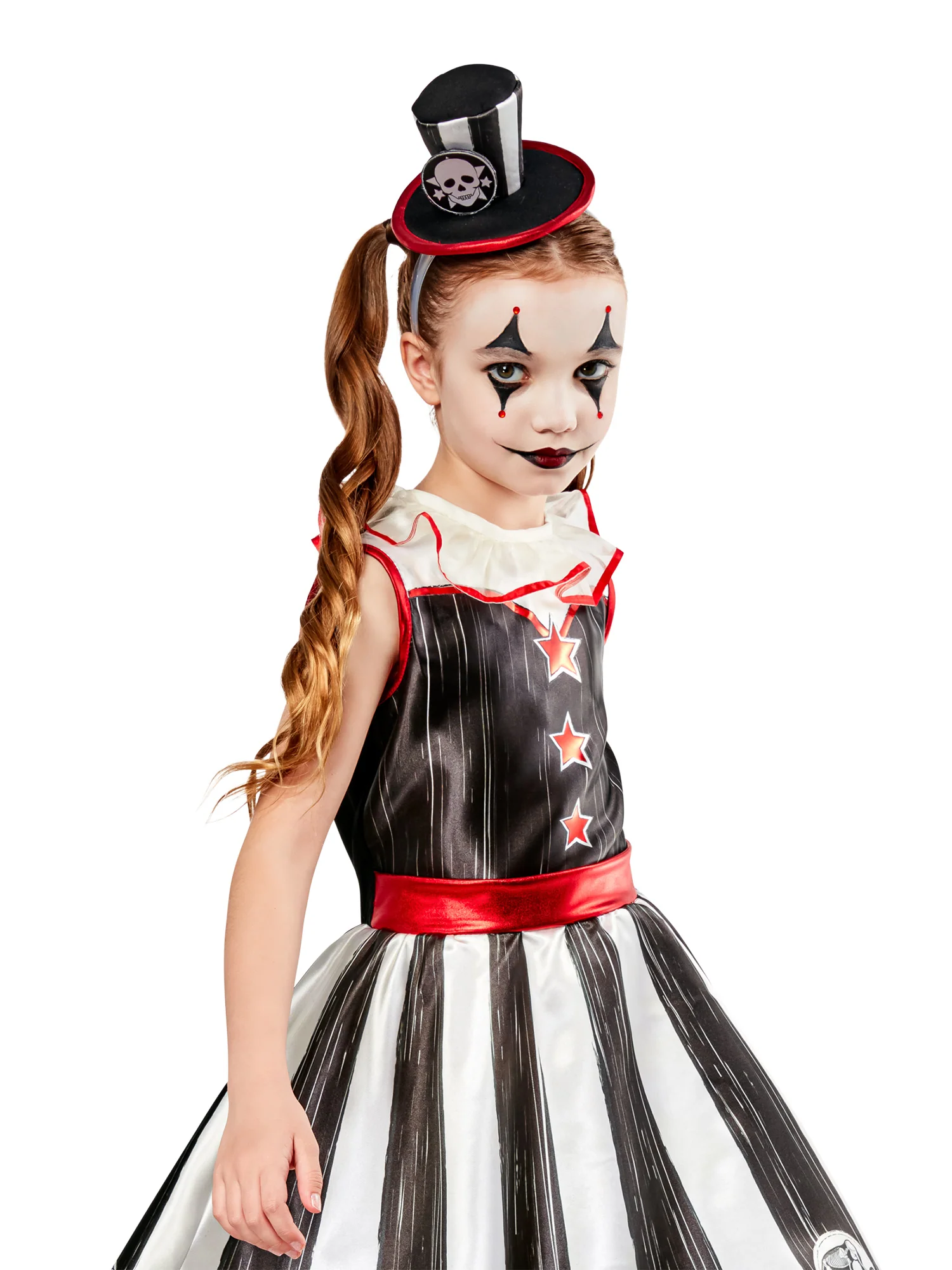 Girls' Vintage Silly Stripe Circus Clown Costume - Image 5