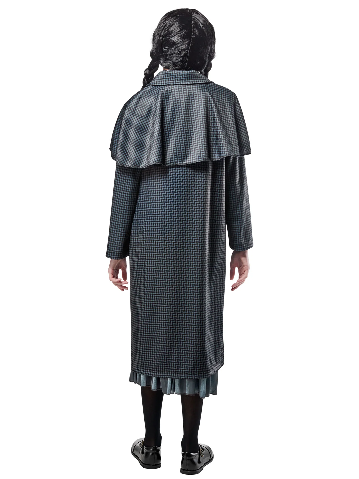 Girls' Wednesday Gray Houndstooth Print Coat - Image 3