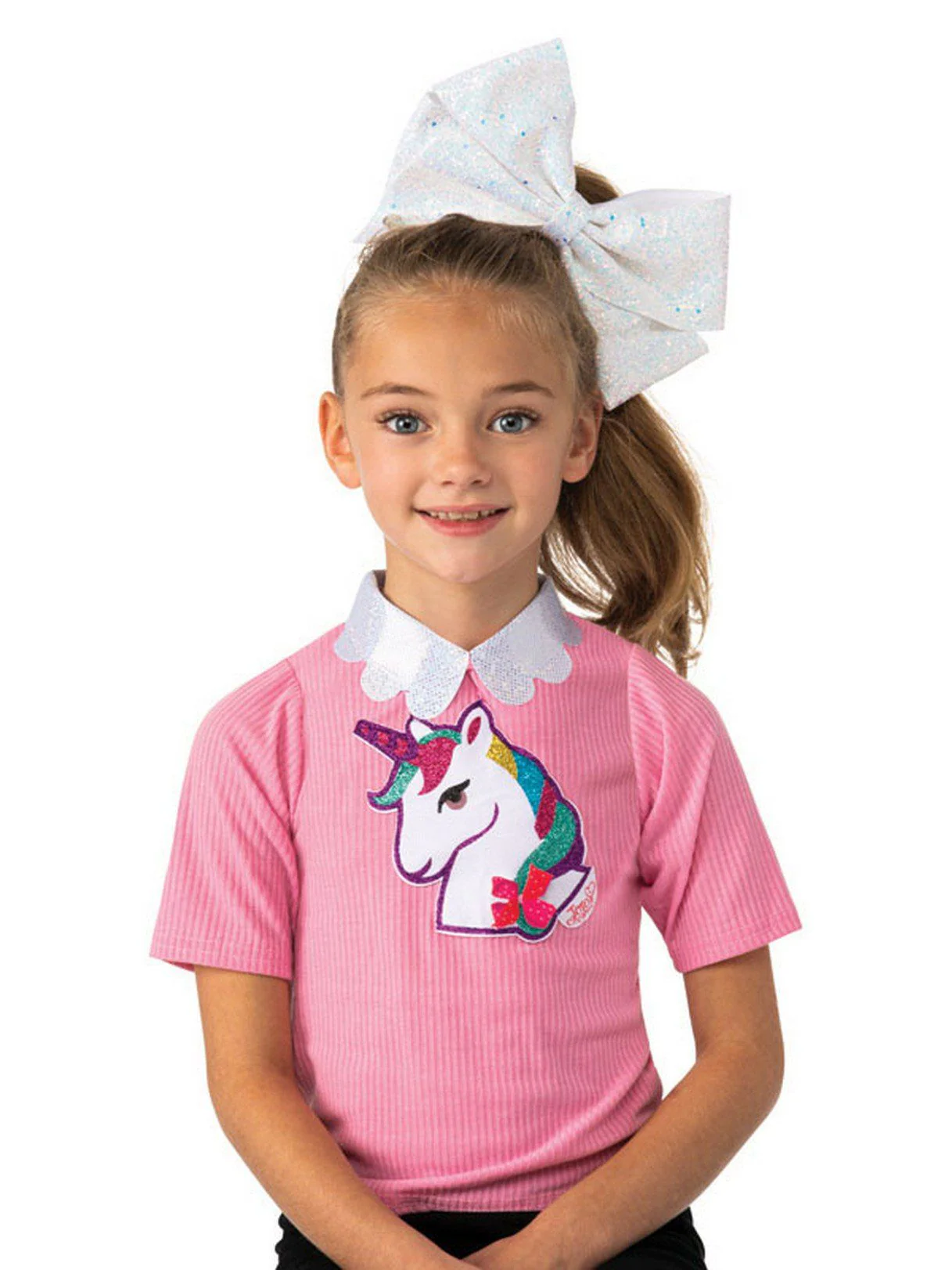 Girls' Jo Jo Siwa White Glitter Oversized Bow