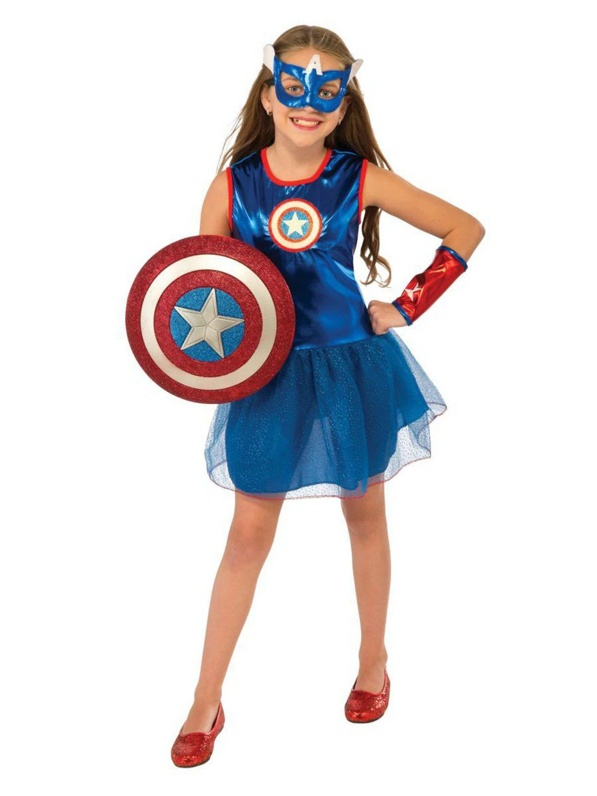Marvel Classic Captain America Shiny Tutu Dress Costume for Toddlers - Image 2