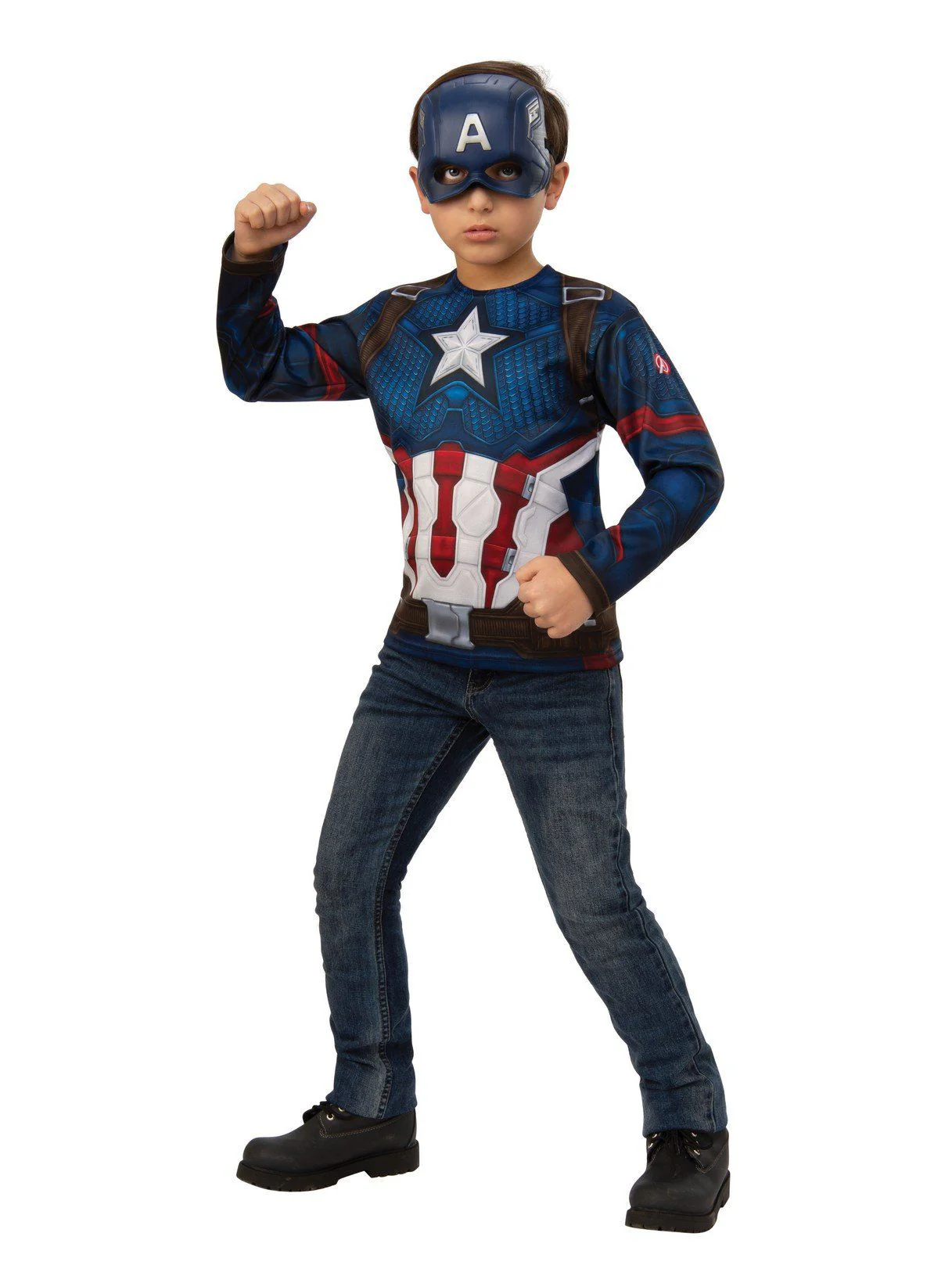 Boys' Avengers Endgame Captain America Costume Top and Mask Set - Image 2