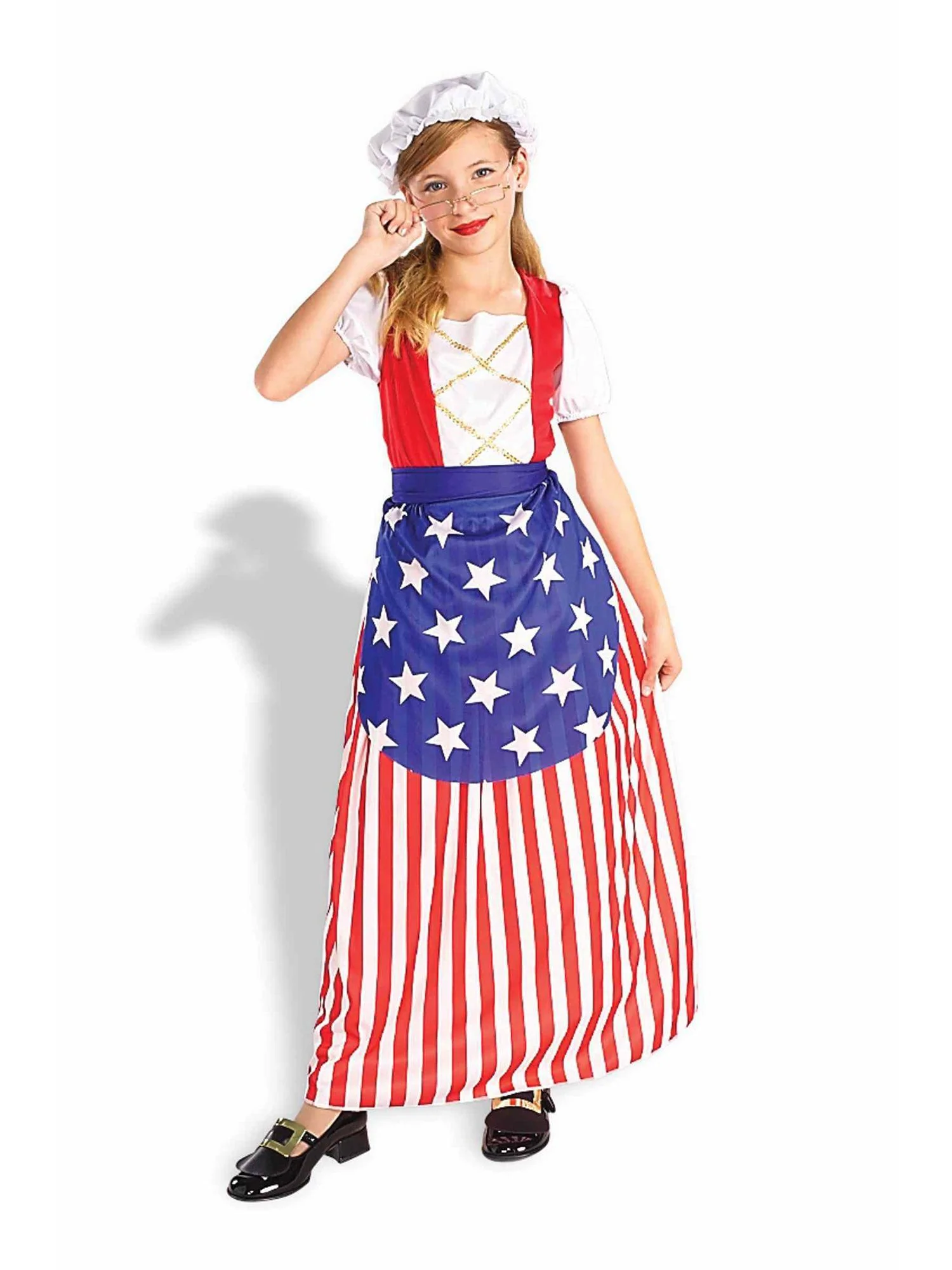 Girls' Colonial Betsy Ross Stars and Stripes Costume