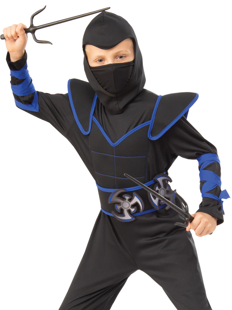 Boys' Blue Ninja Costume - Image 2