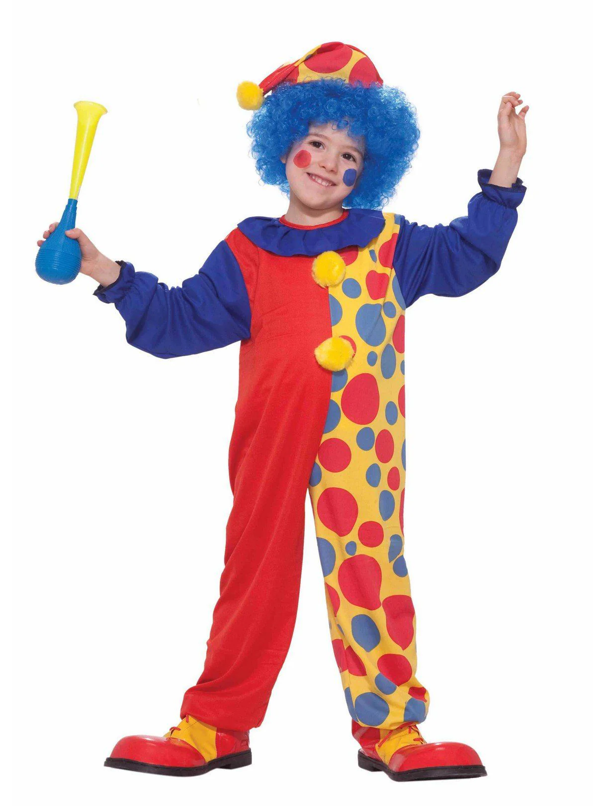 Boys' Colorful Polka Dot Clown Costume