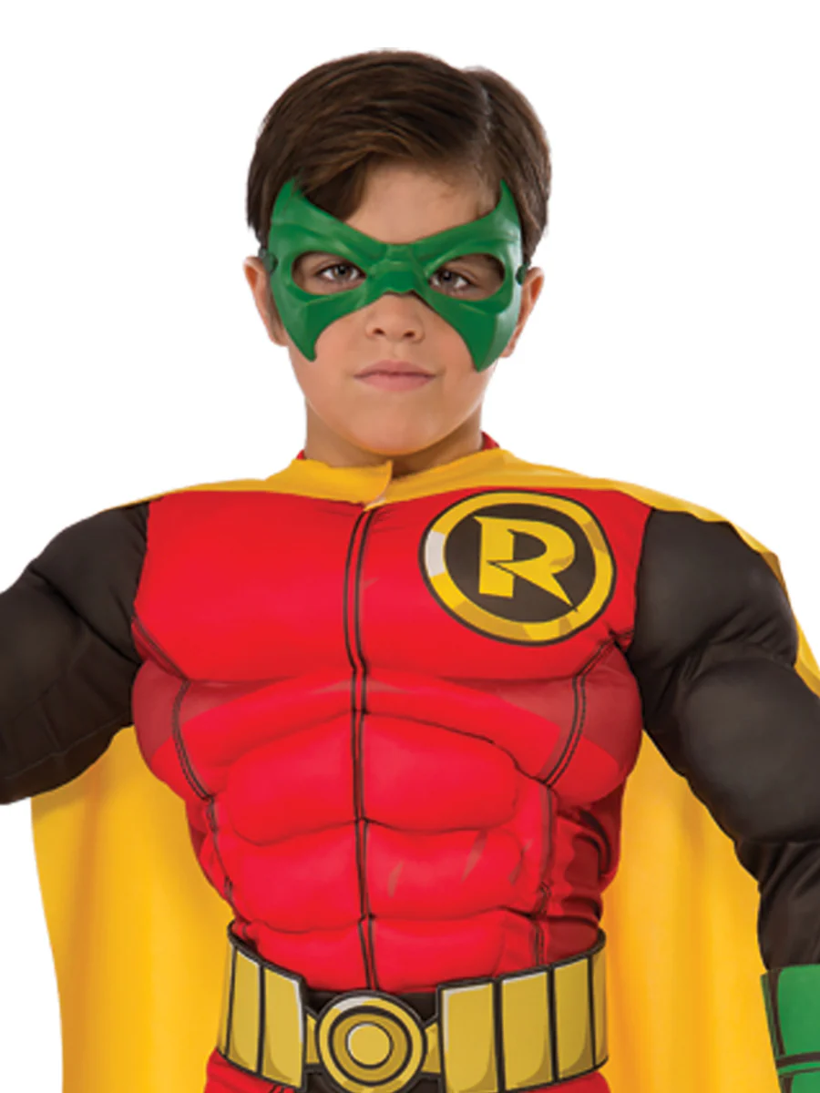Boys' Teen Titans Robin Padded Jumpsuit Costume - Deluxe - Image 2
