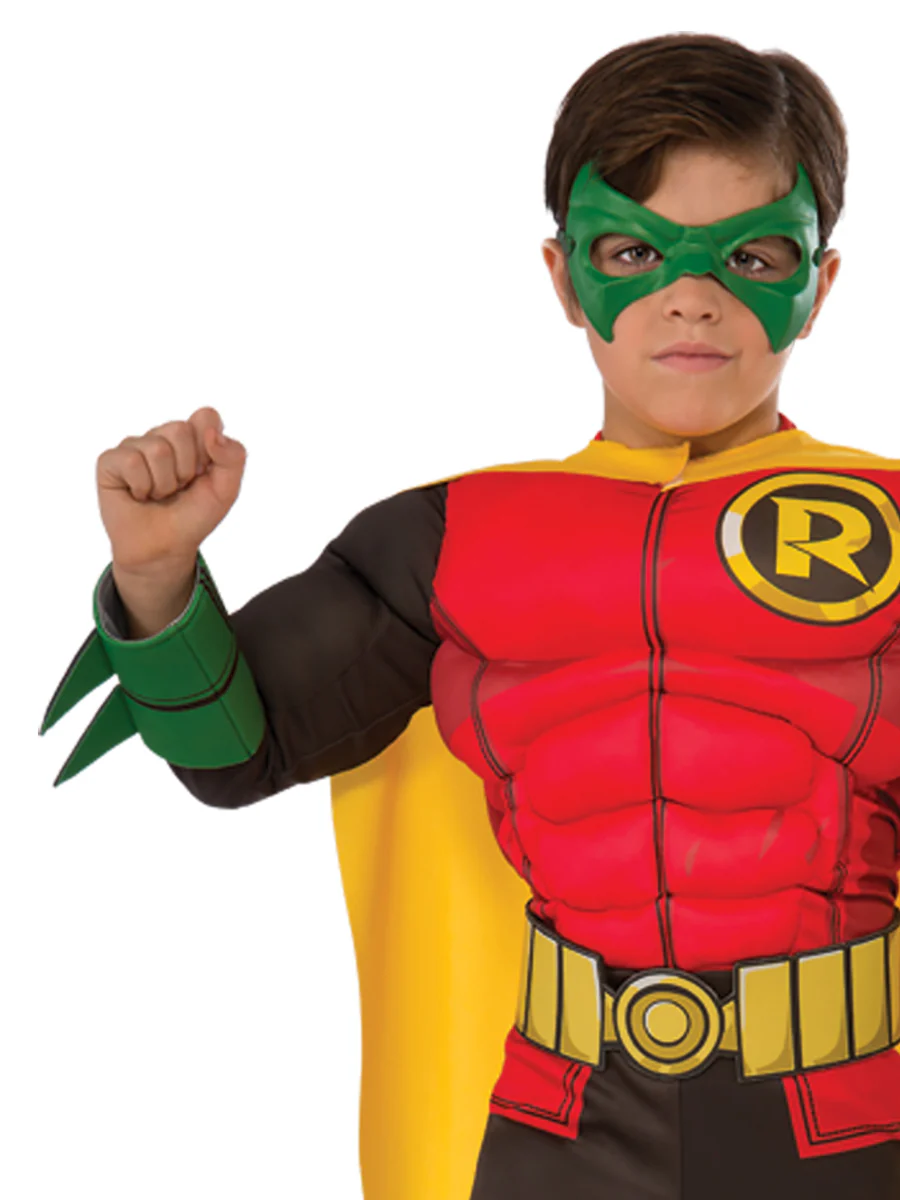 Boys' Teen Titans Robin Padded Jumpsuit Costume - Deluxe - Image 3