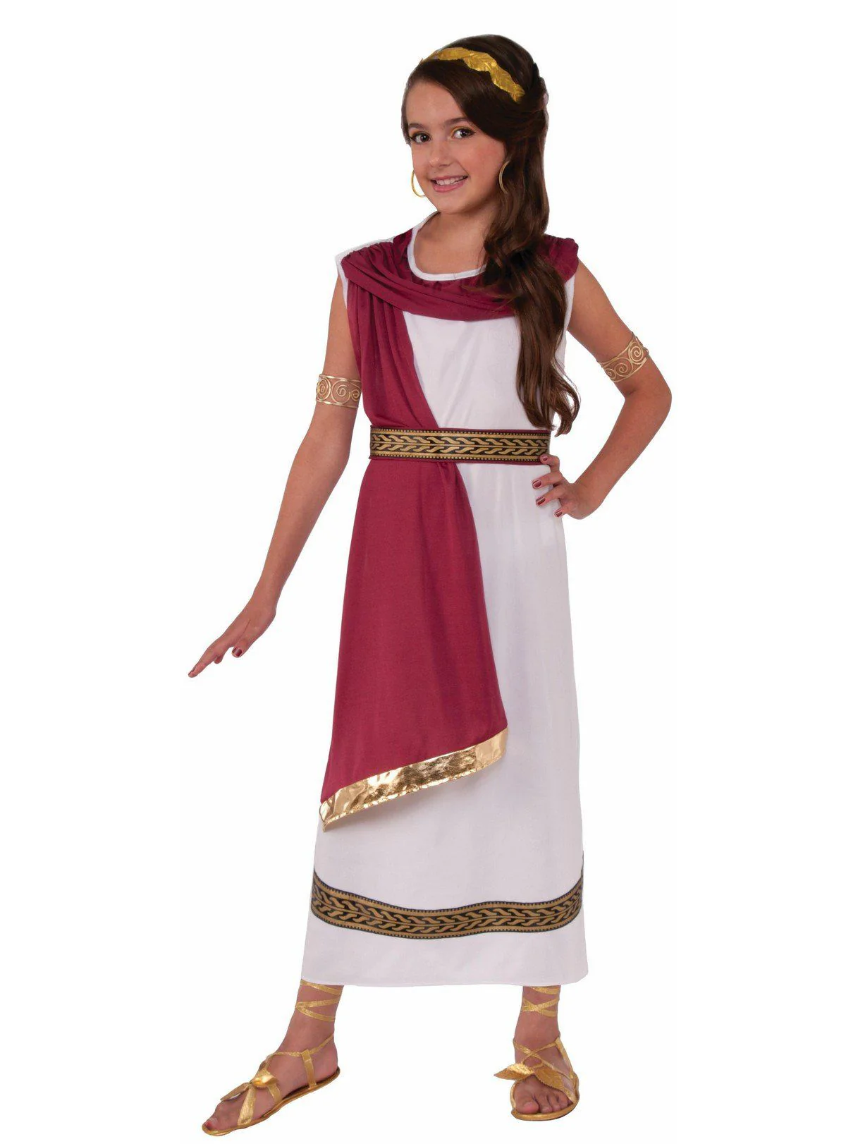 Girls' Red and White Greek Goddess Costume