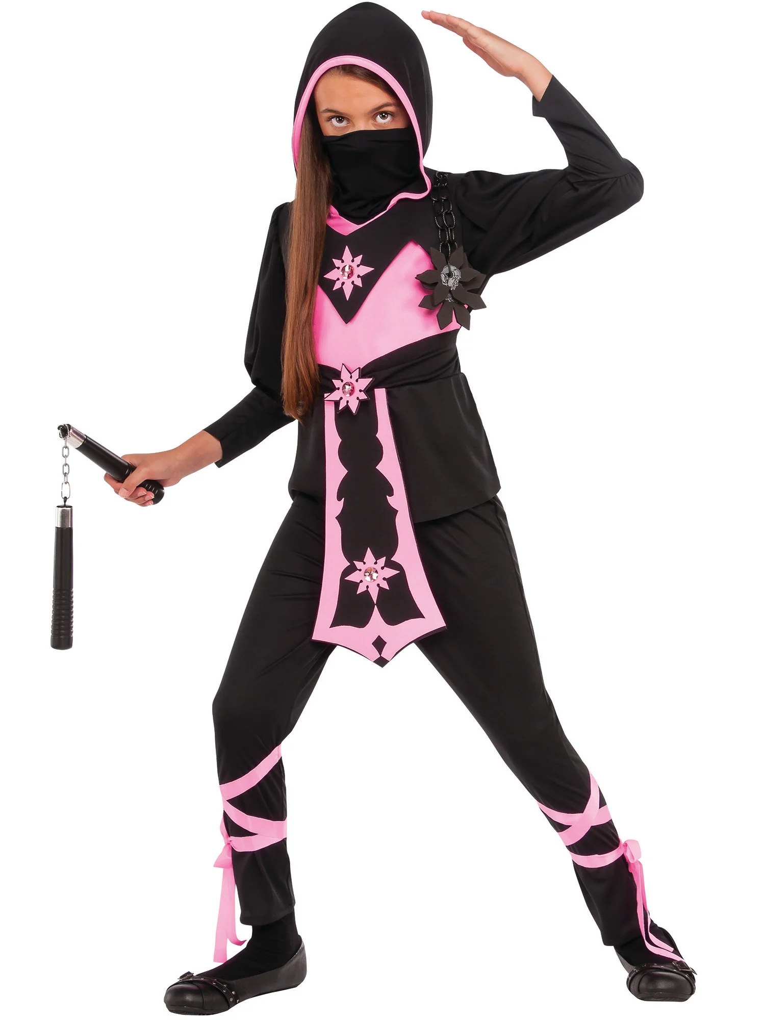 Girls' Pink Crystal Ninja Costume
